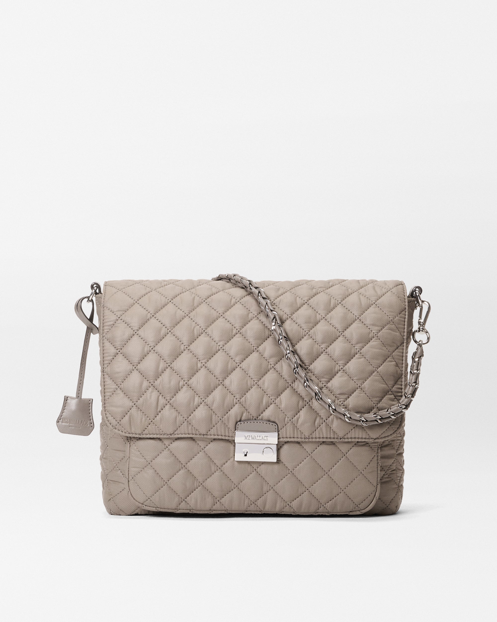 MZ Wallace Morning Dove Taupe Large Crosby Lock Crossbody Bag | MZ