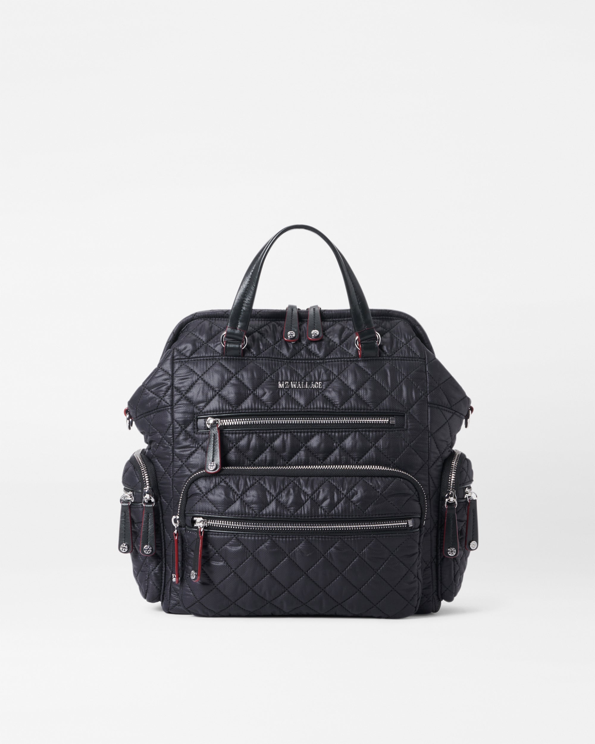 MZ Wallace Black Crosby Frame Backpack II - Luxury Quilted