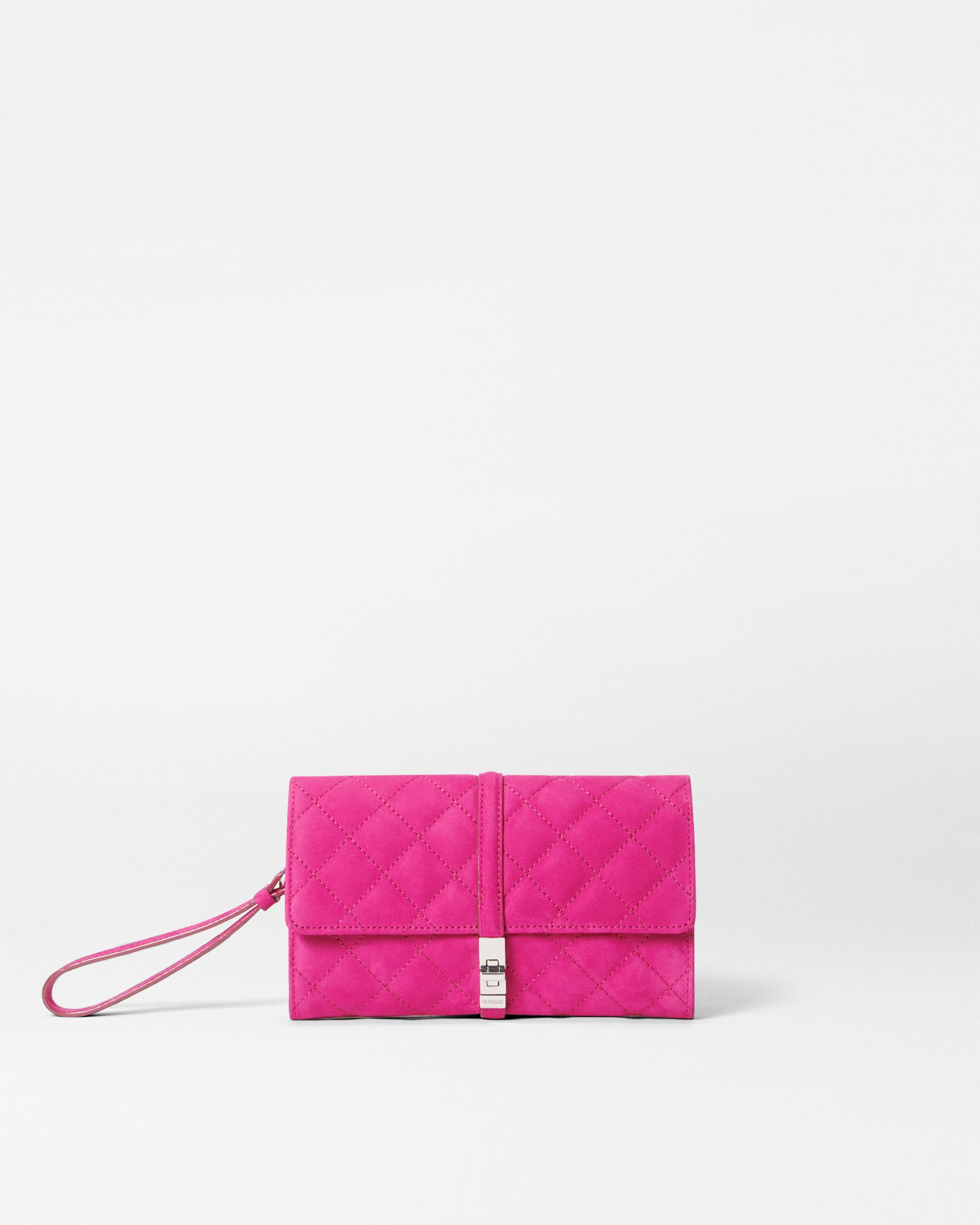 MZ Wallace Raspberry Red Nubuck Astor Convertible Crossbody Bag