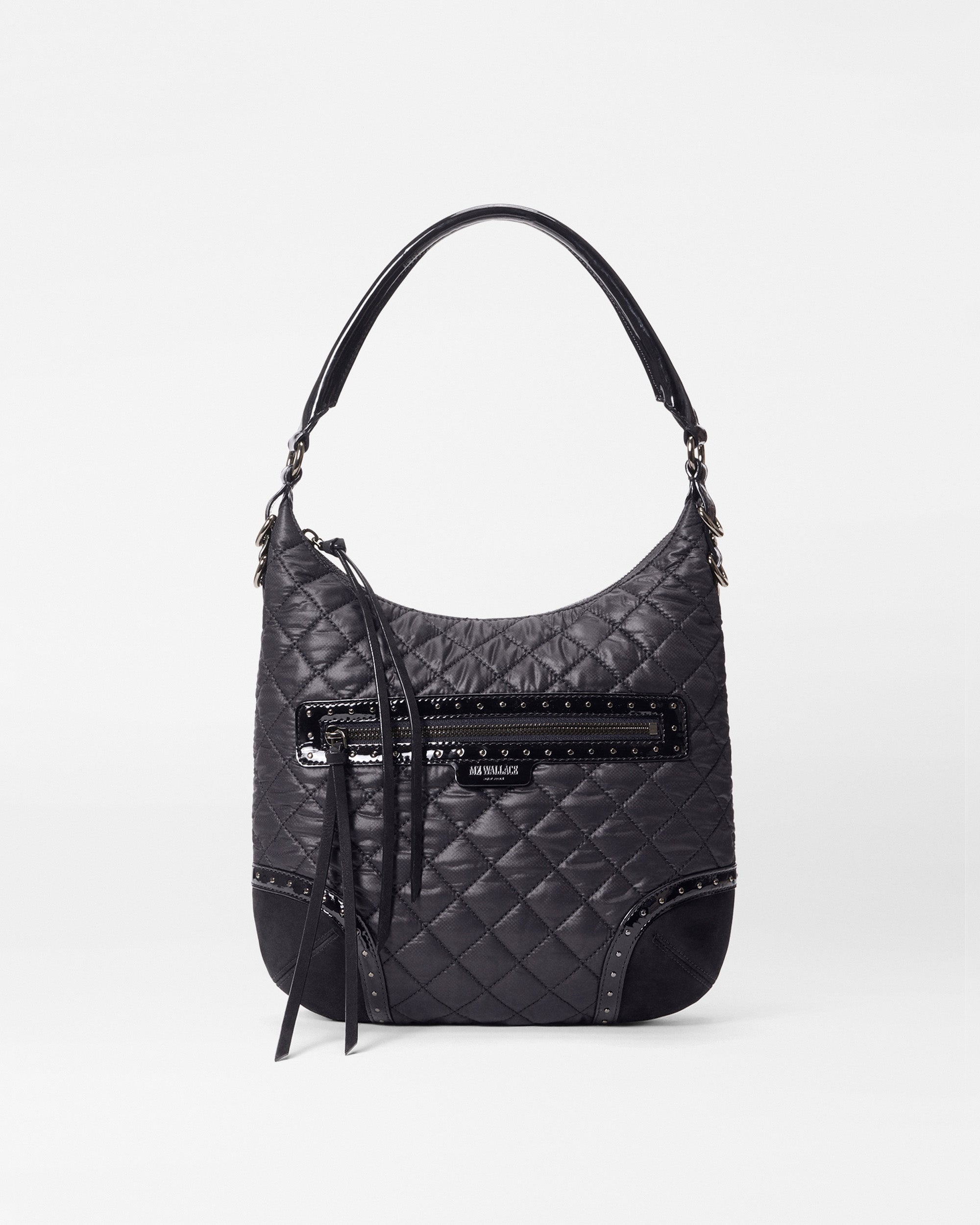 MZ Wallace Black Multi Stud Crosby Sienna Handbag | MZ Wallace