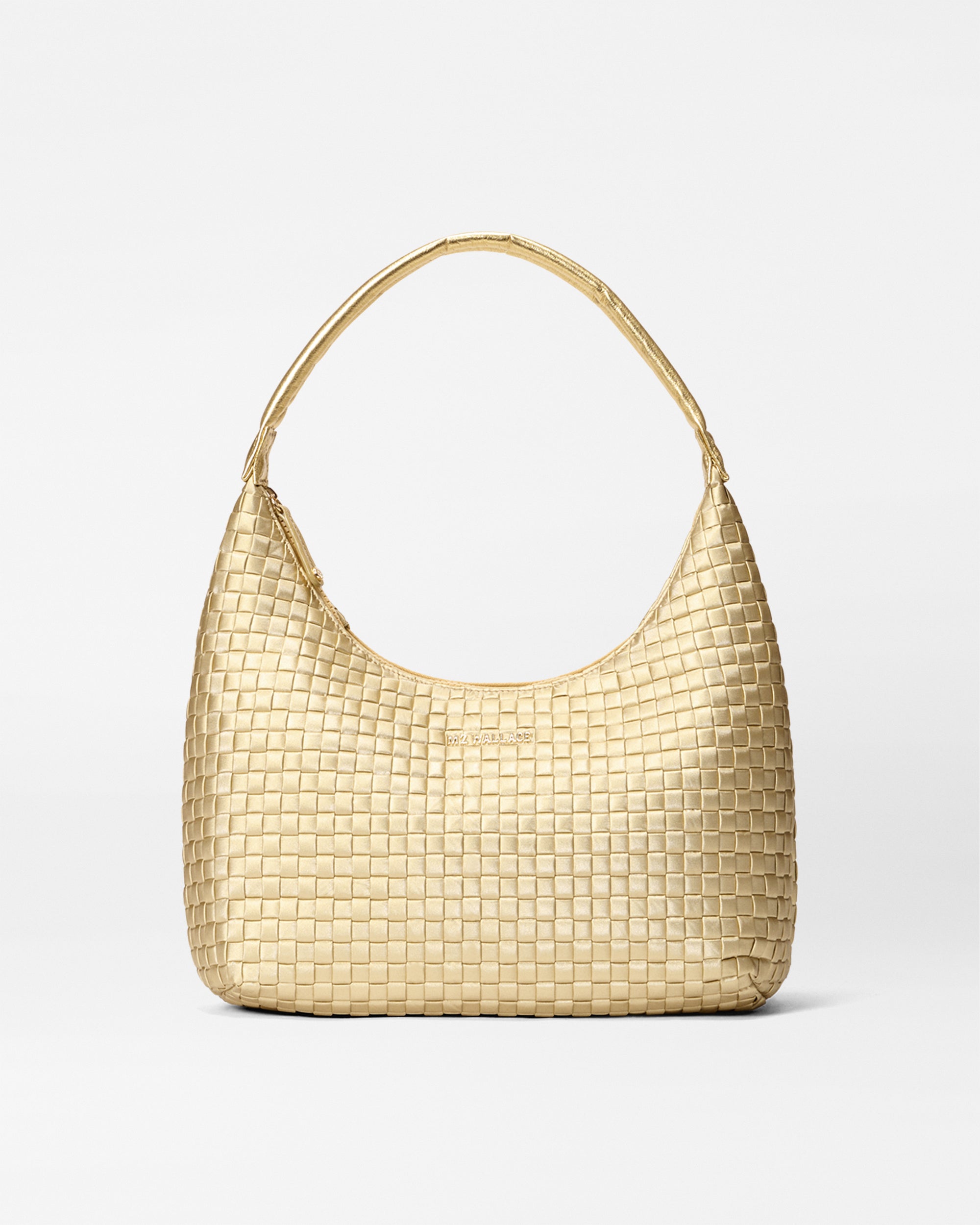 MZ Wallace Light Gold Pearl Medium Woven Shoulder Bag | MZ Wallace