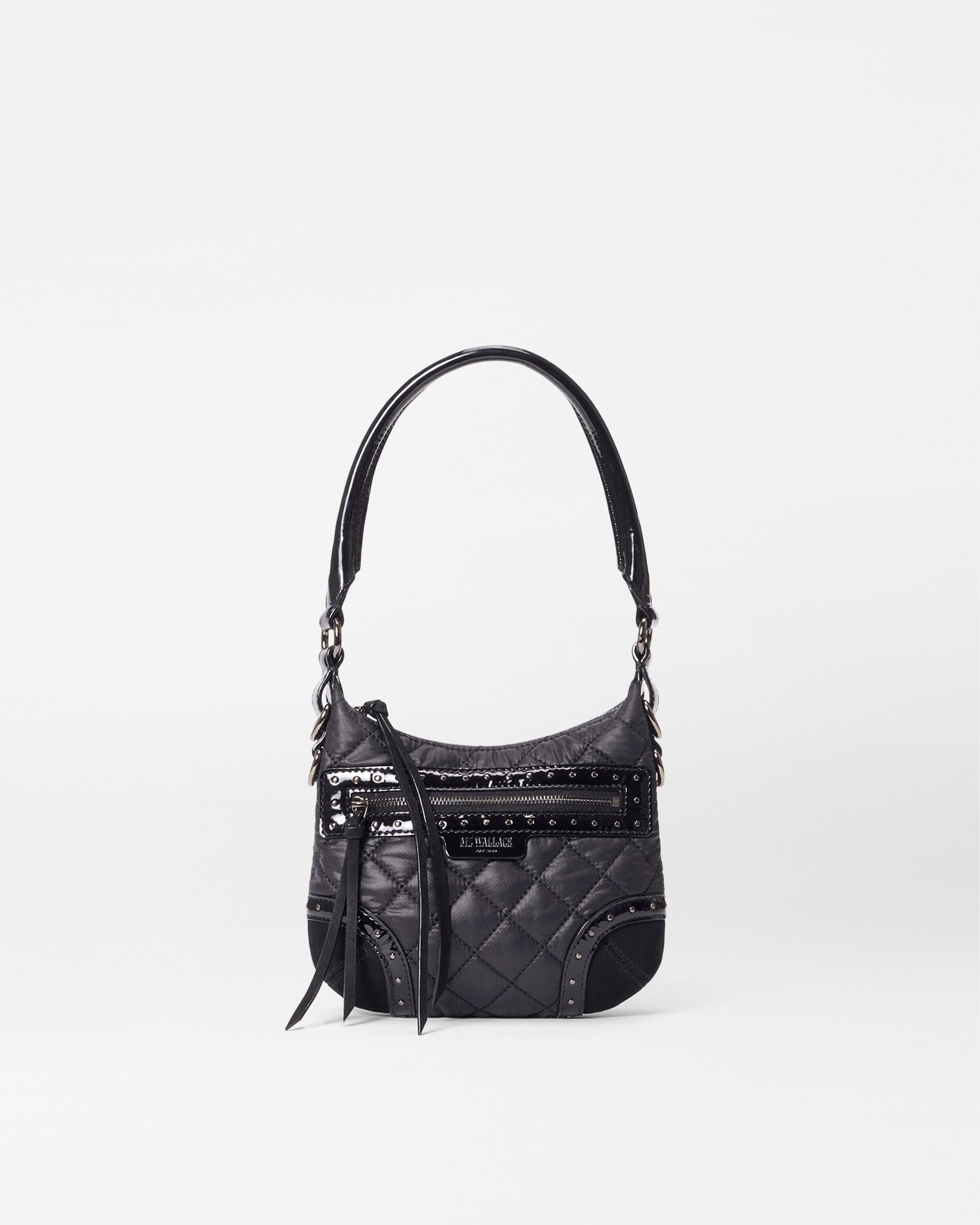 美品MC L – It Shall Be MZ Wallace Black Multi Mini Stud Crosby Sienna Handbag | MZ