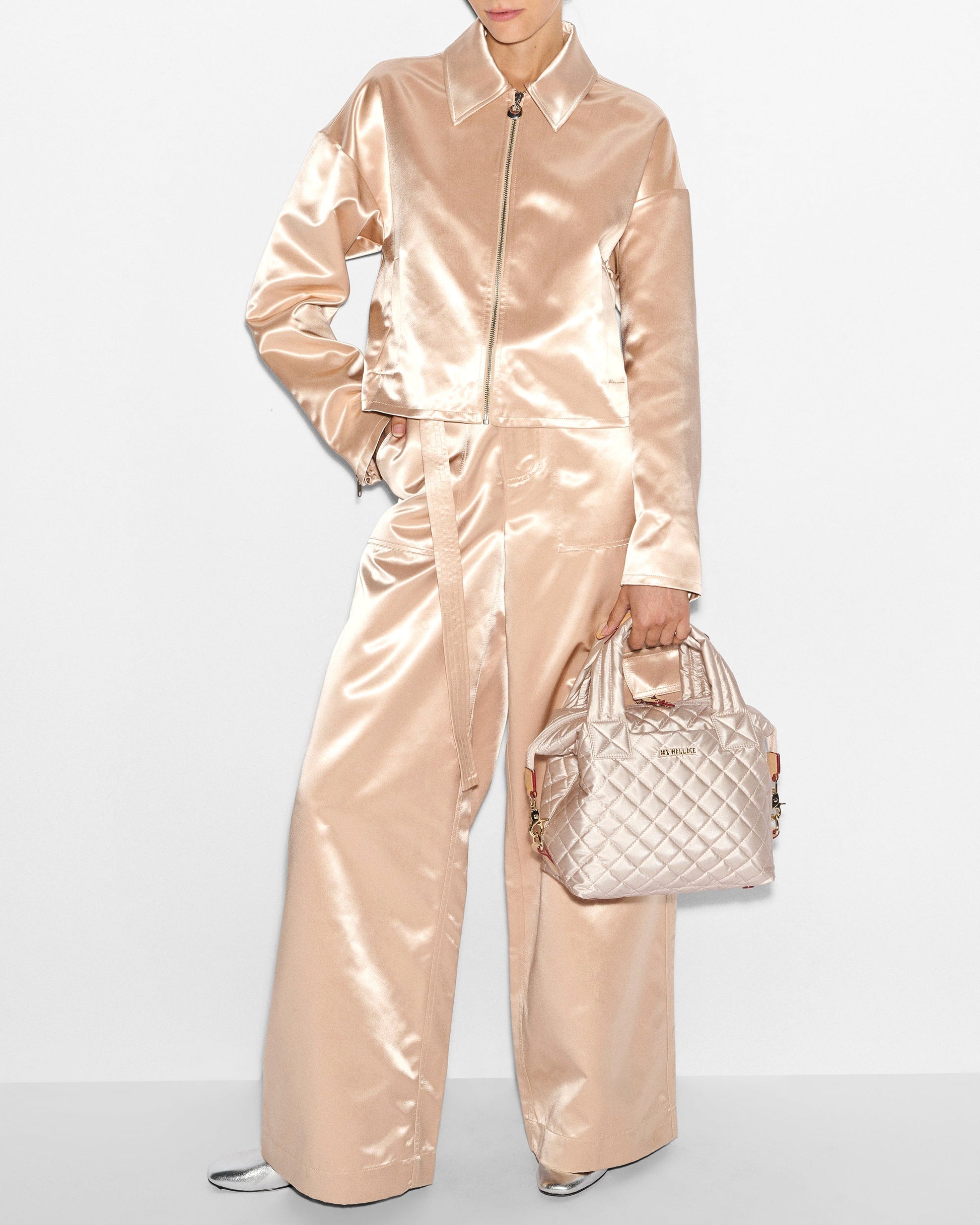 Pale Rose Gold Metallic Small Sutton Deluxe