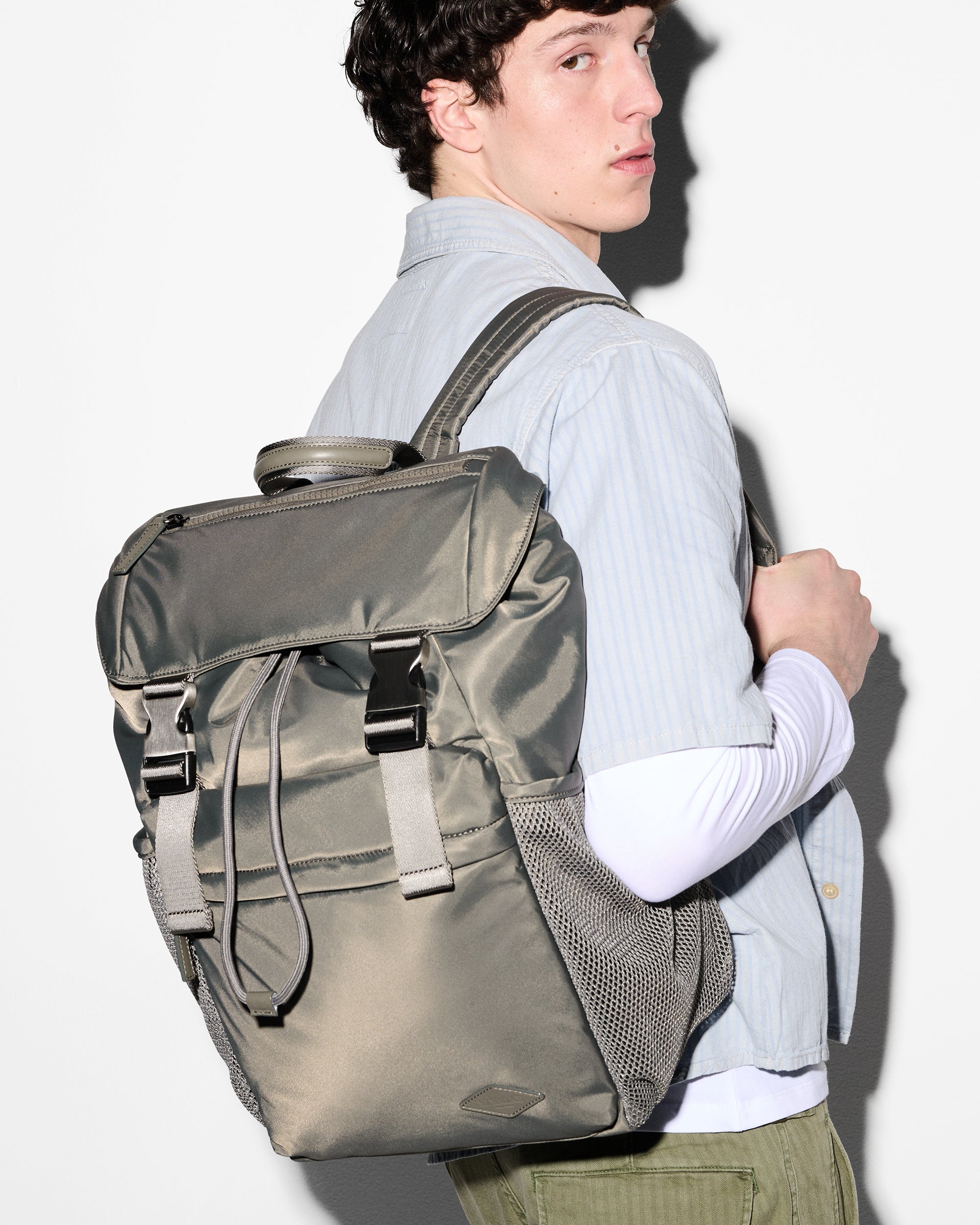MZ Wallace Sage Green Large Bleecker Rucksack Backpack - Luxury