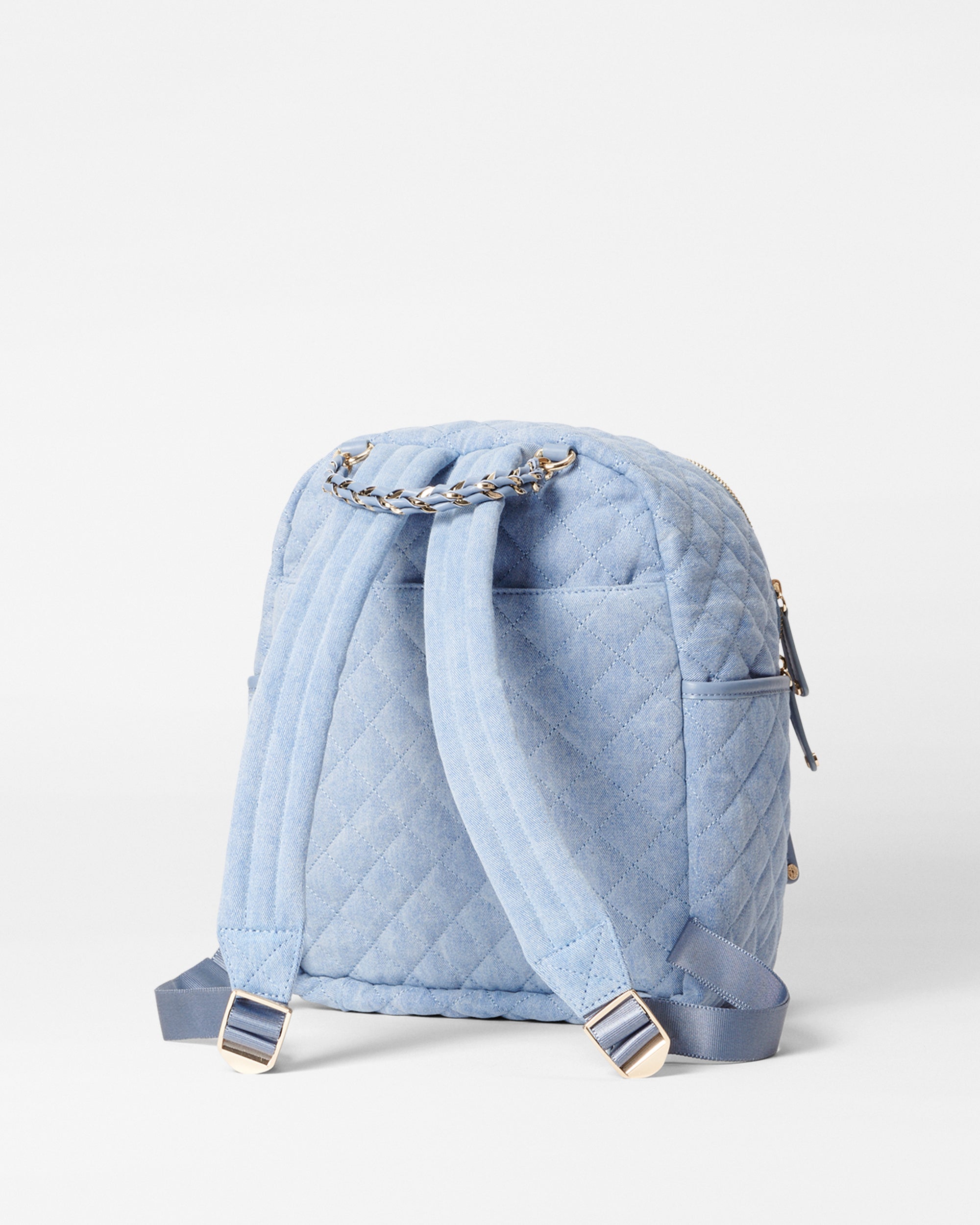 MZ Wallace True Light Denim Blue Small Crosby Backpack | MZ