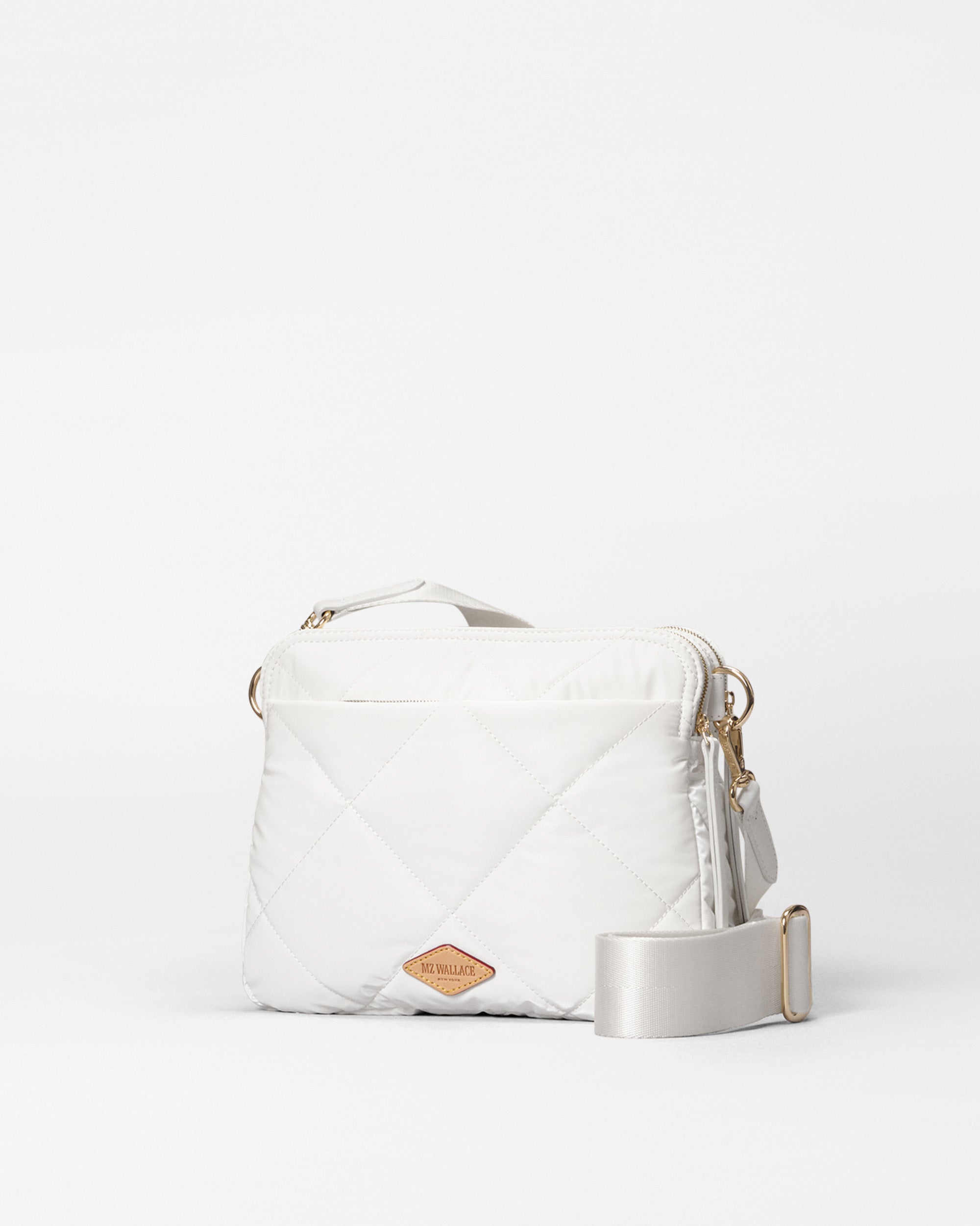 MZ Wallace Chalk White Liquid Madison Crossbody Bag II - Luxury