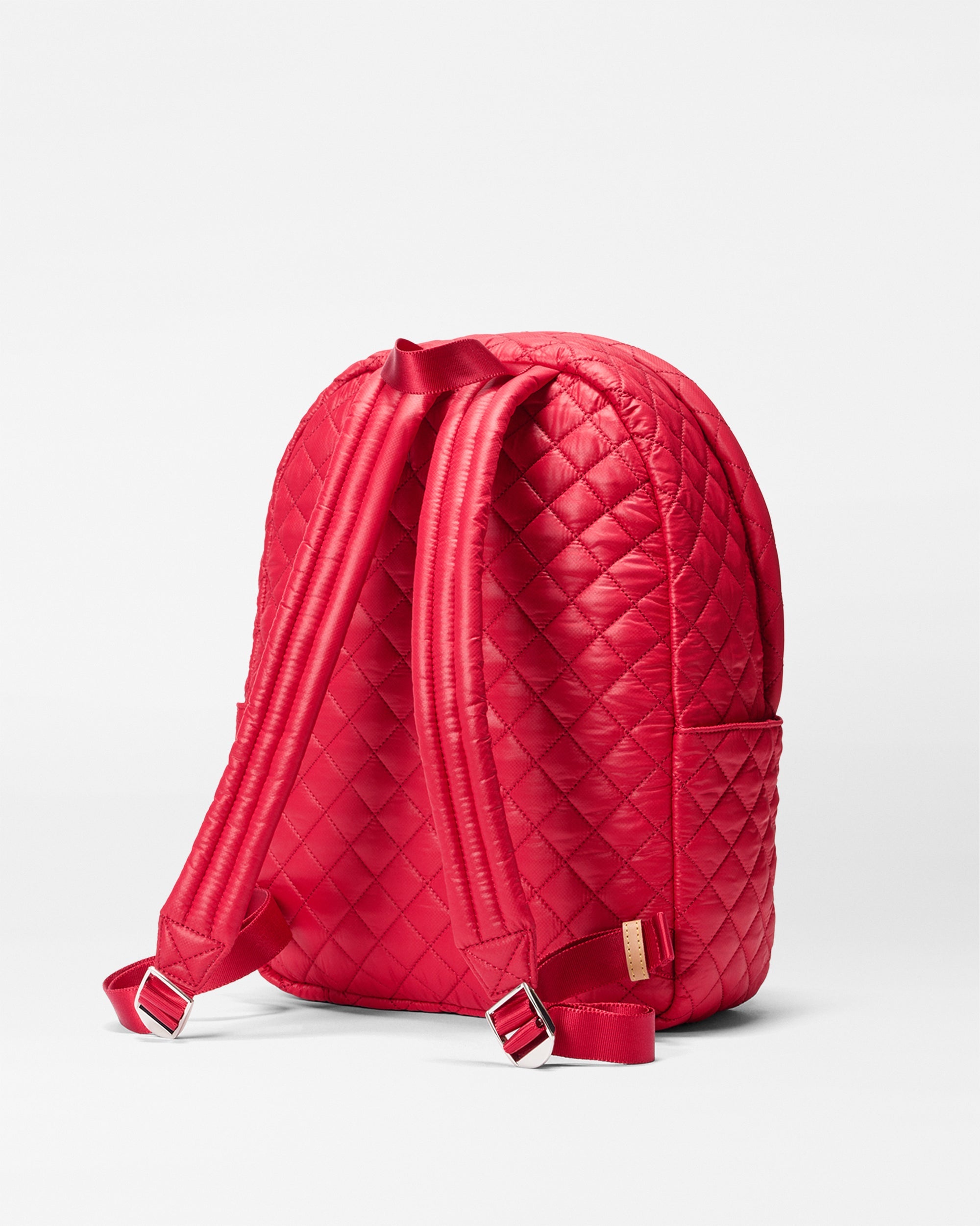 MZ Wallace Small Red Backpack back view of straps