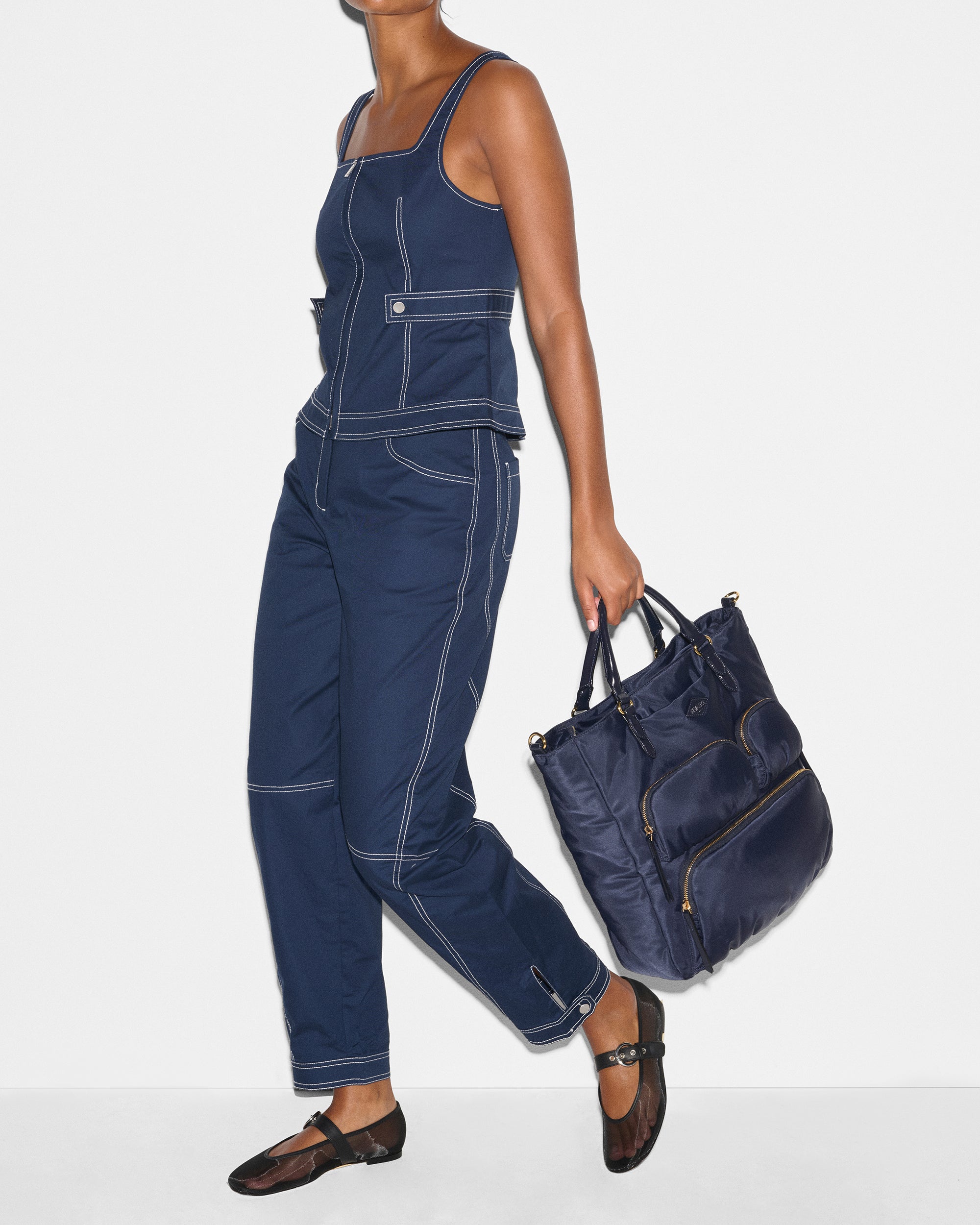 Navy Large Chelsea Top Handle Tote