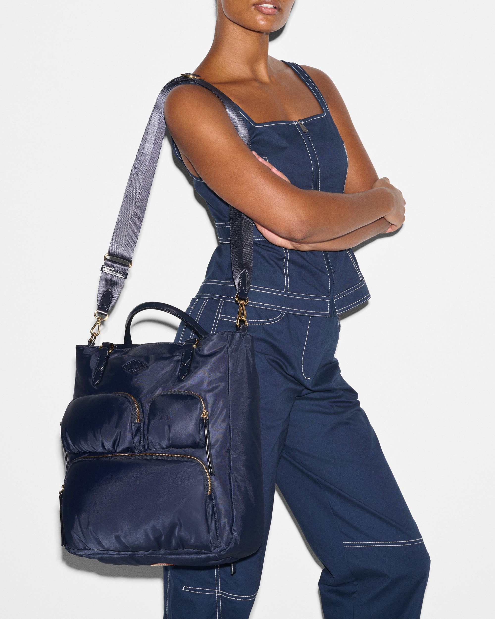 Navy Large Chelsea Top Handle Tote