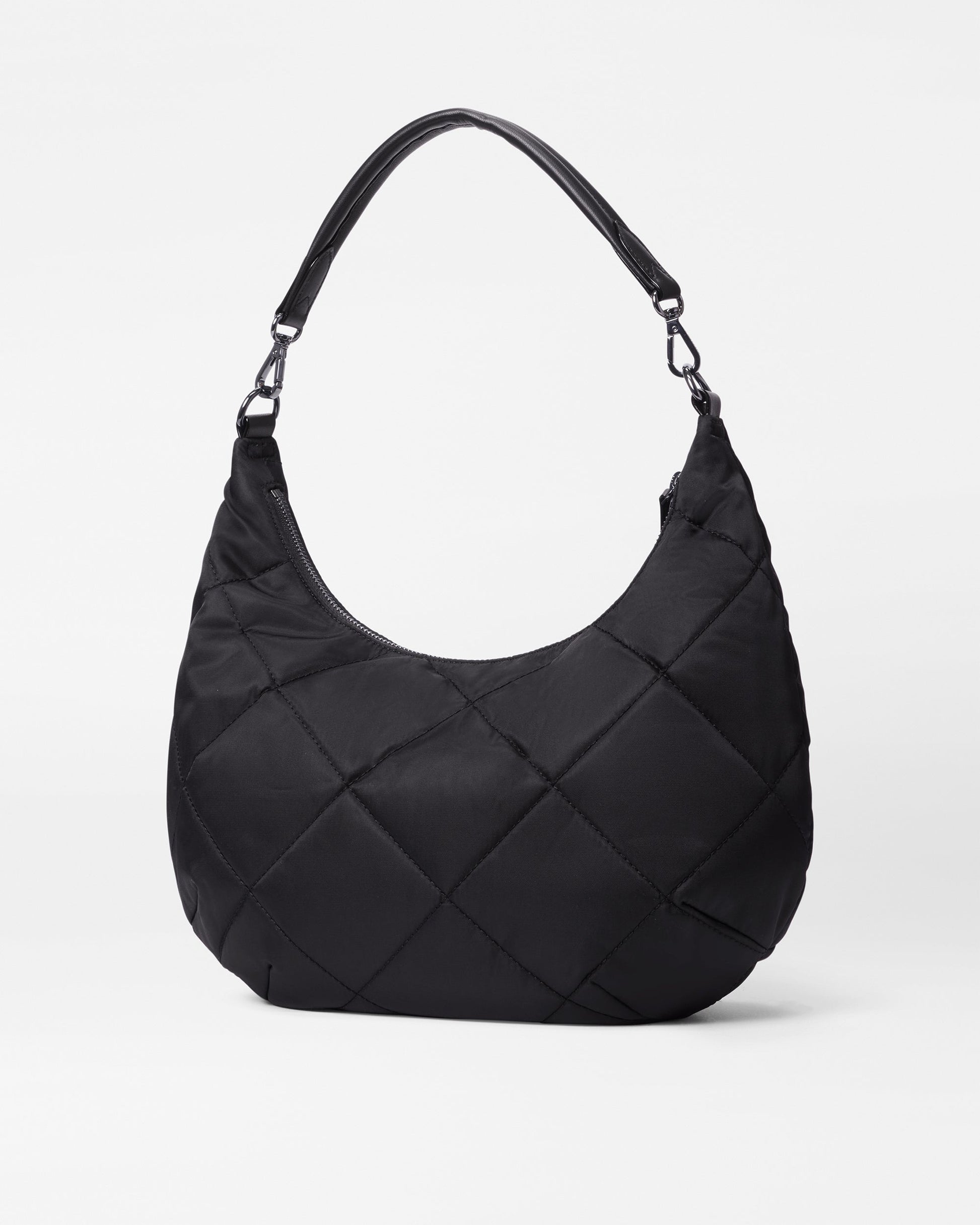 Back view of MZ Wallace Black Quilted Shoulder Bag