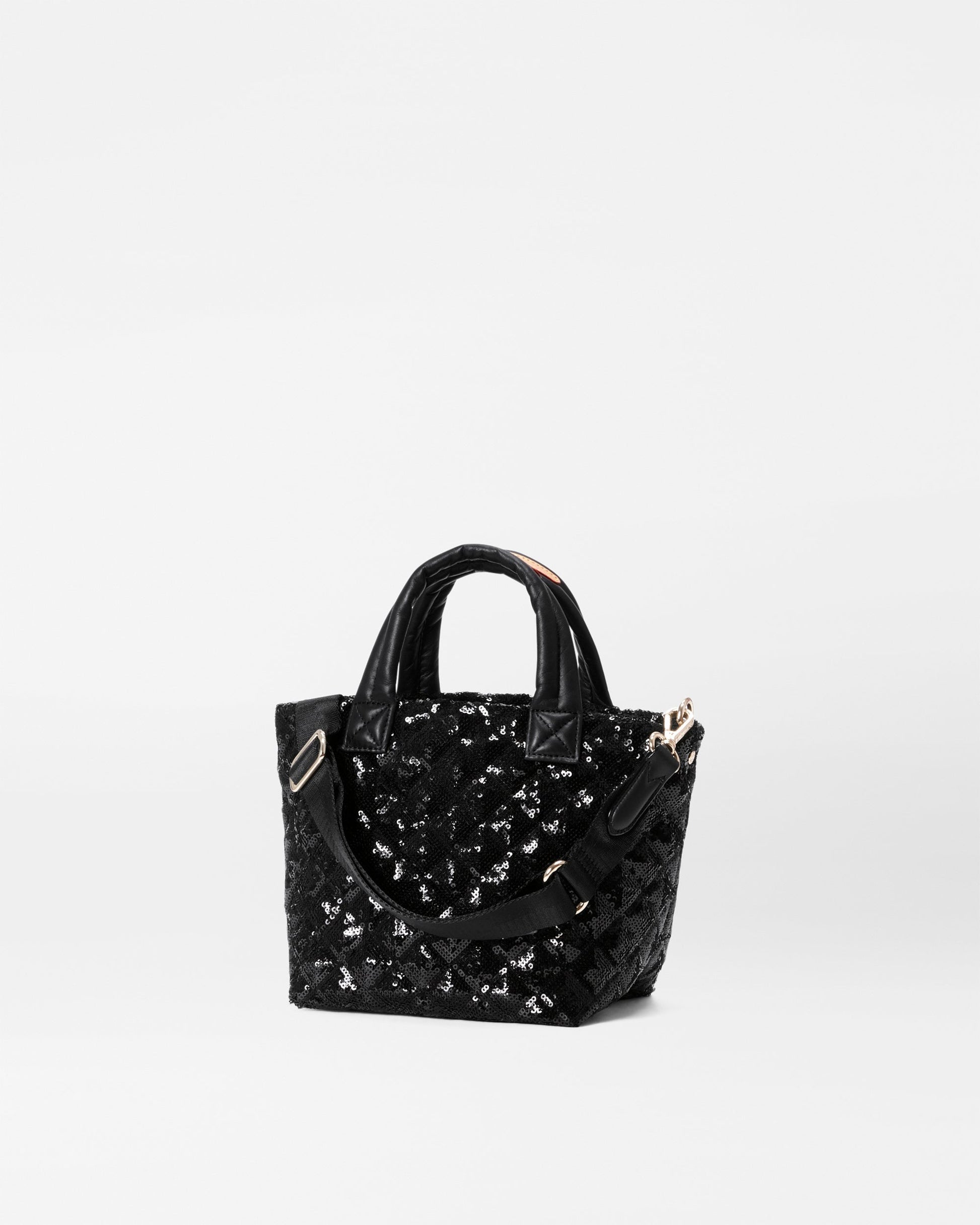 Black Sequin Micro Metro Tote Deluxe