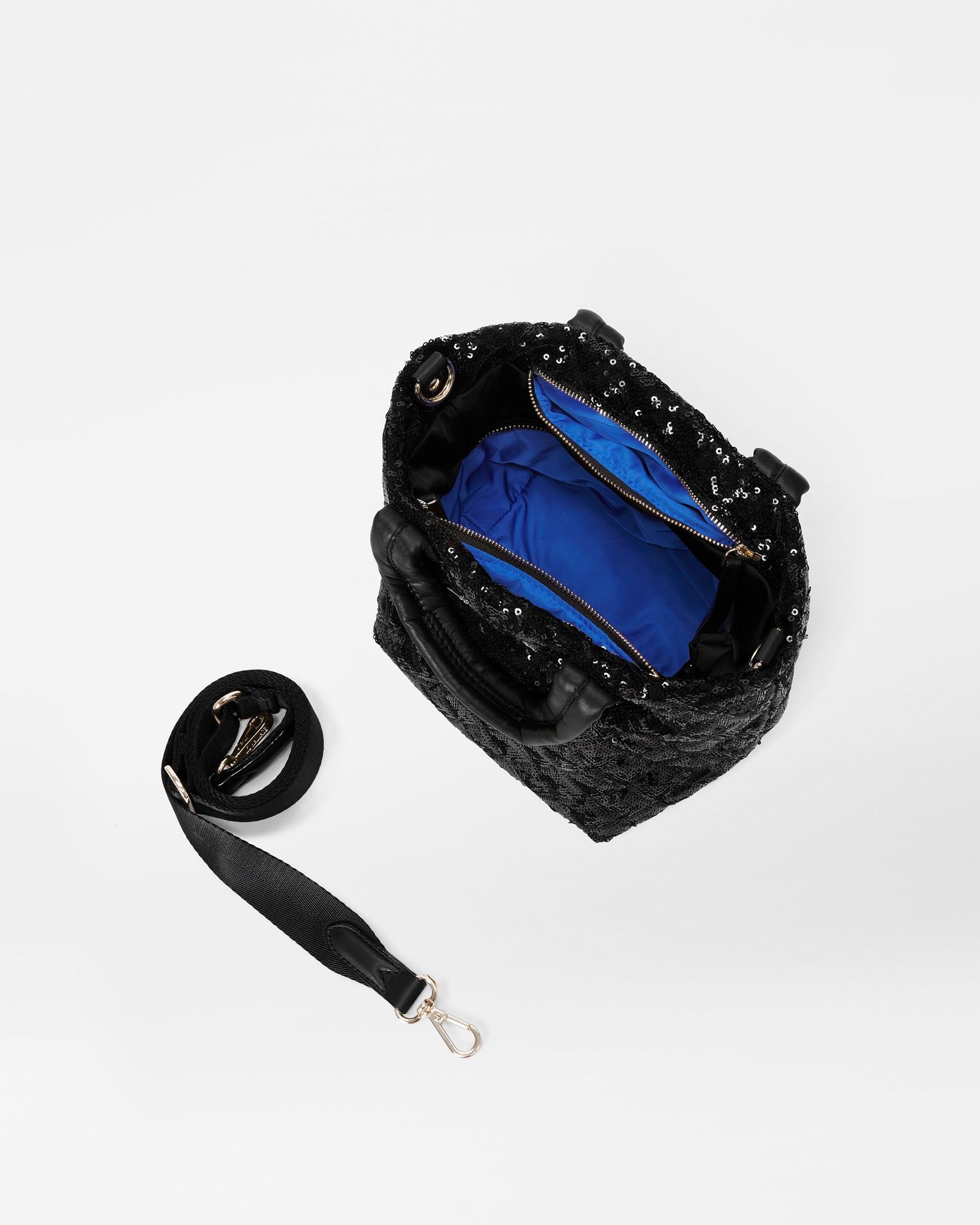 Black Sequin Micro Metro Tote Deluxe