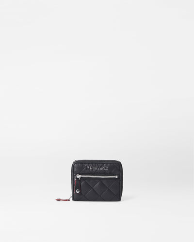 MZ Wallace Small Black Quilted Wallet