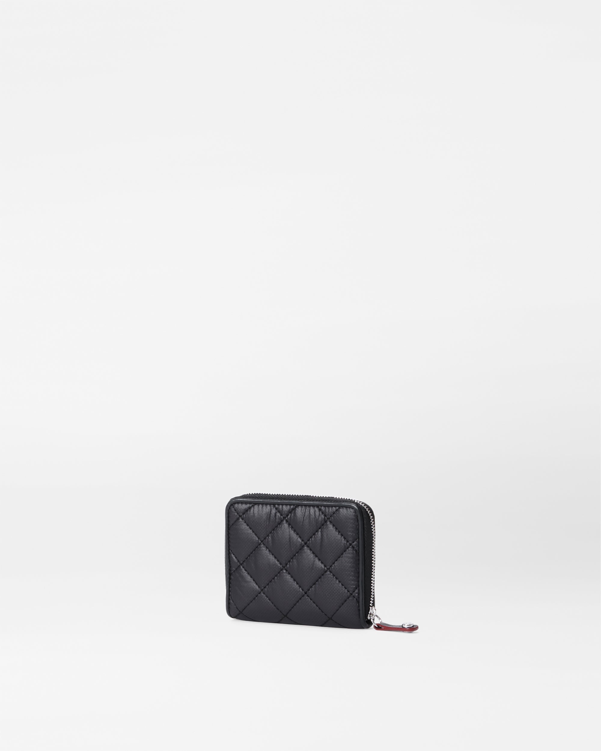 MZ Wallace Small Black Quilted Wallet back view