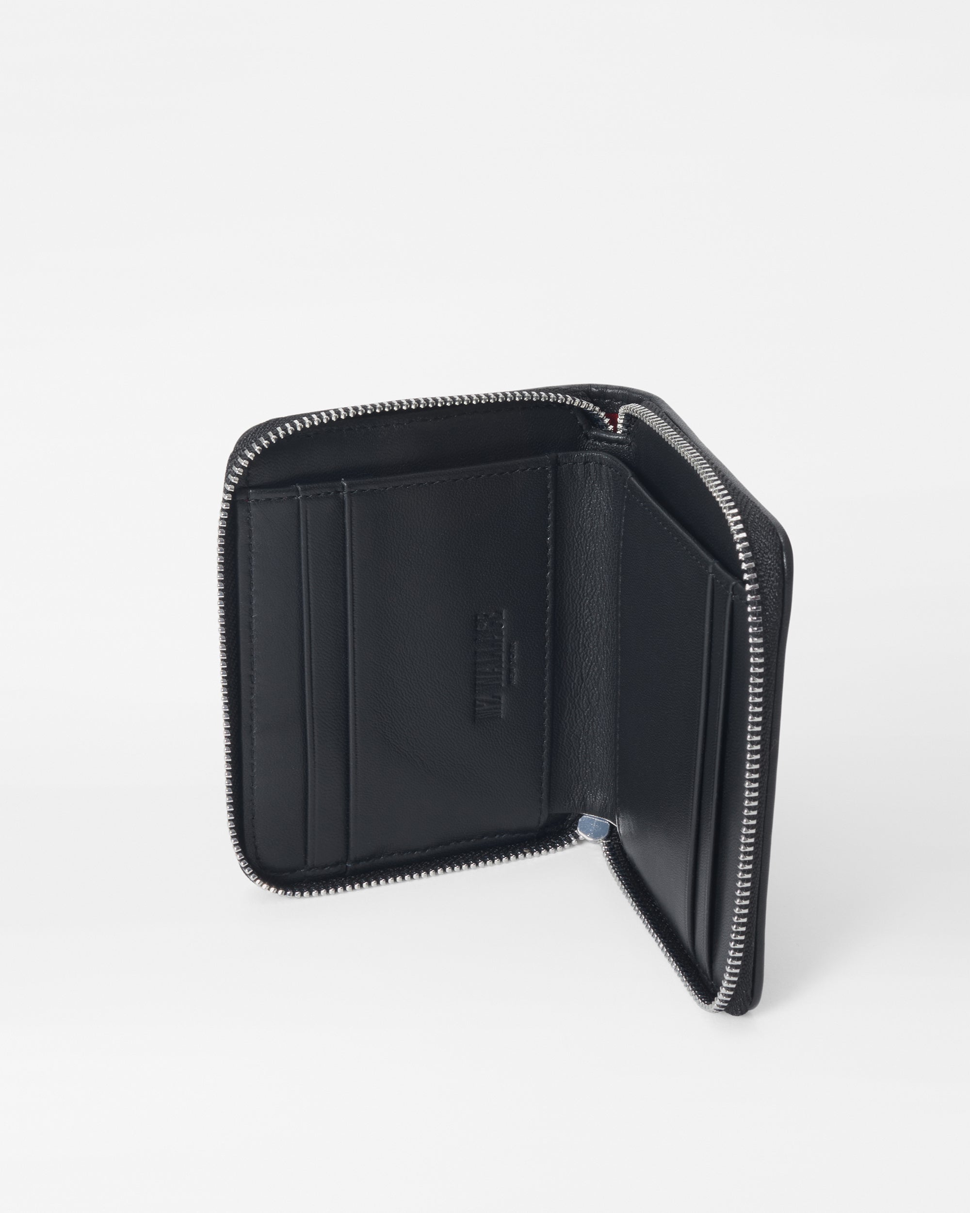 MZ Wallace Small Black Quilted Wallet inside view 