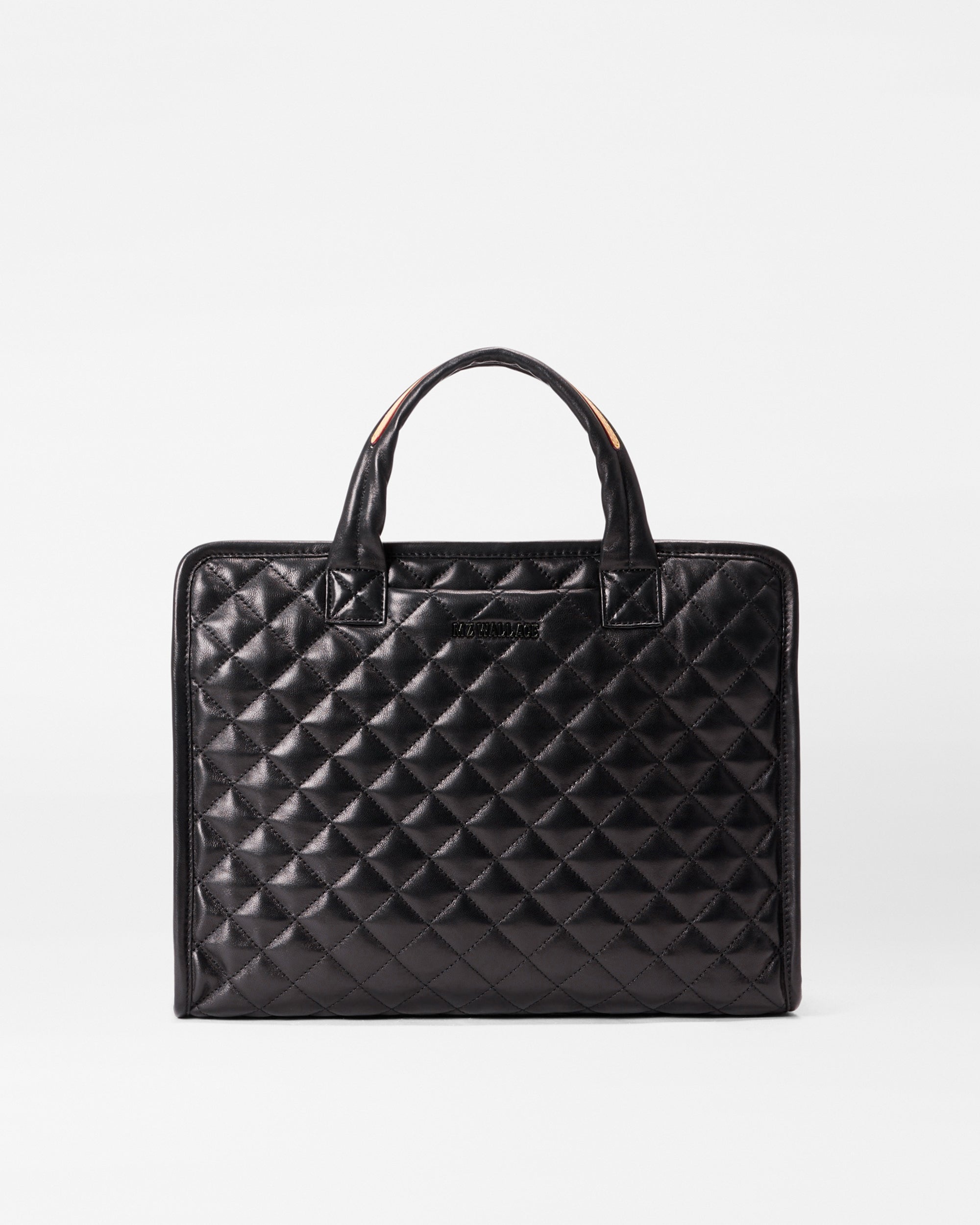 Quilted Black Leather Medium Metro Box Tote