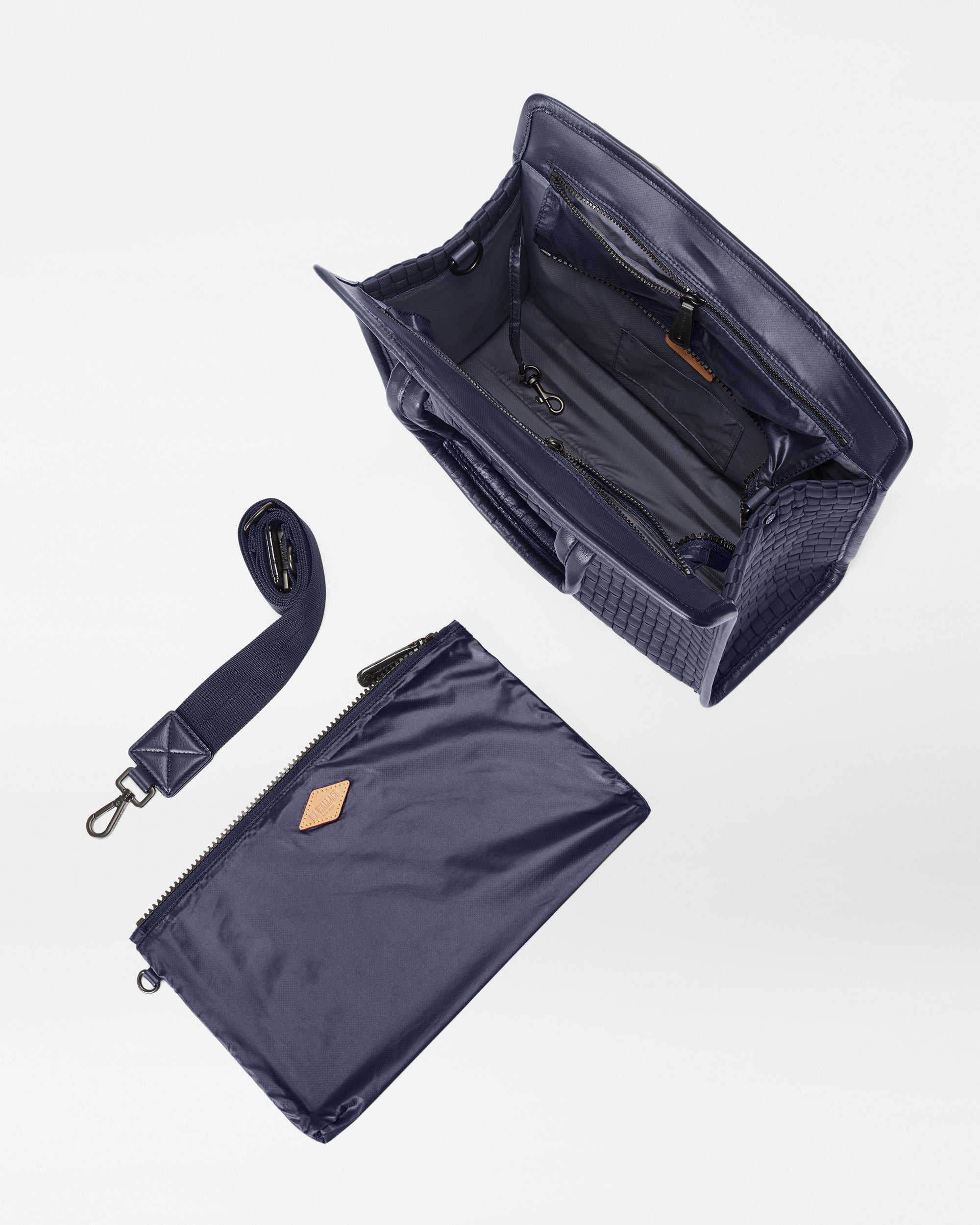 Navy Medium Woven Box Tote