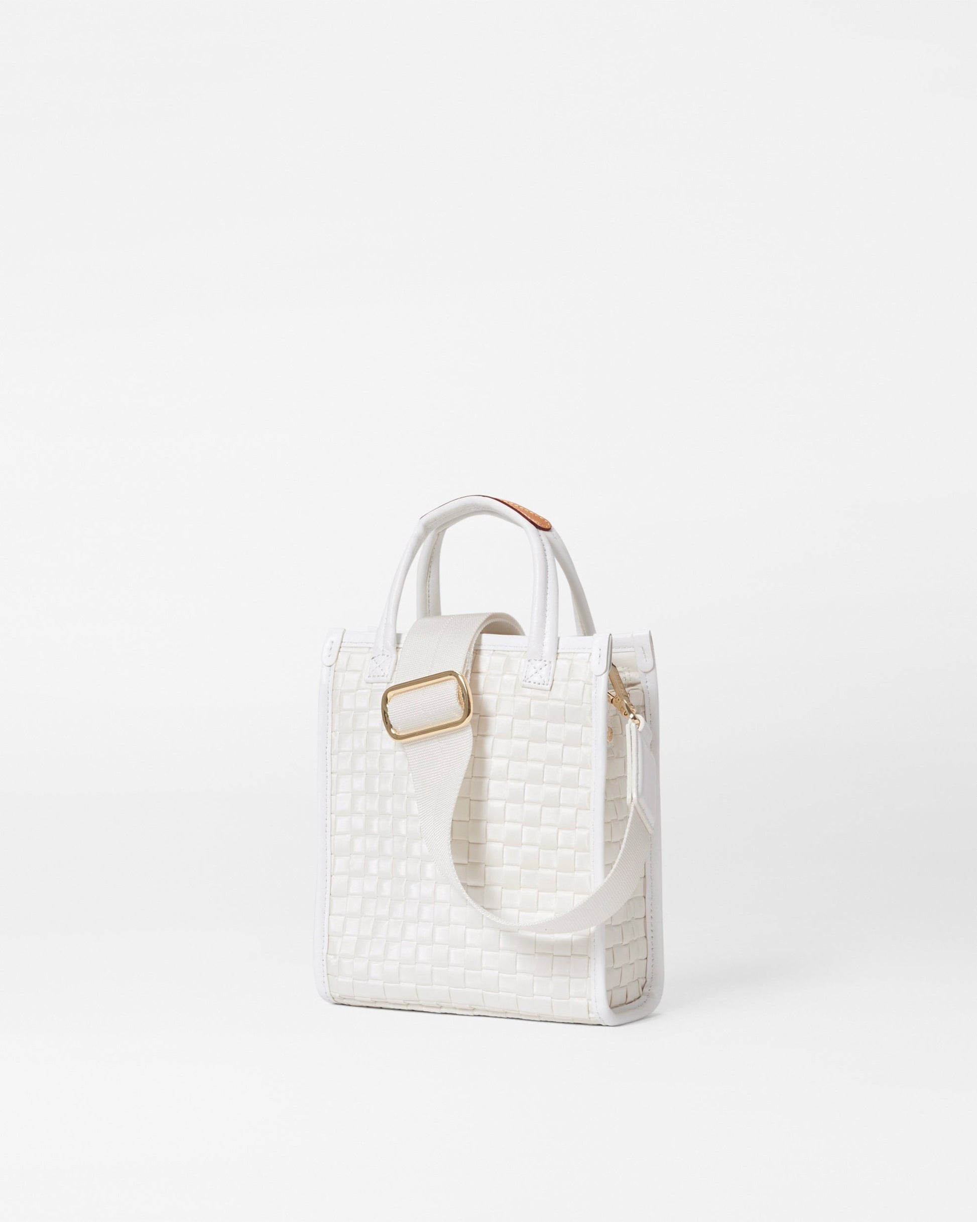 Pearl Metallic Micro Woven Box Tote