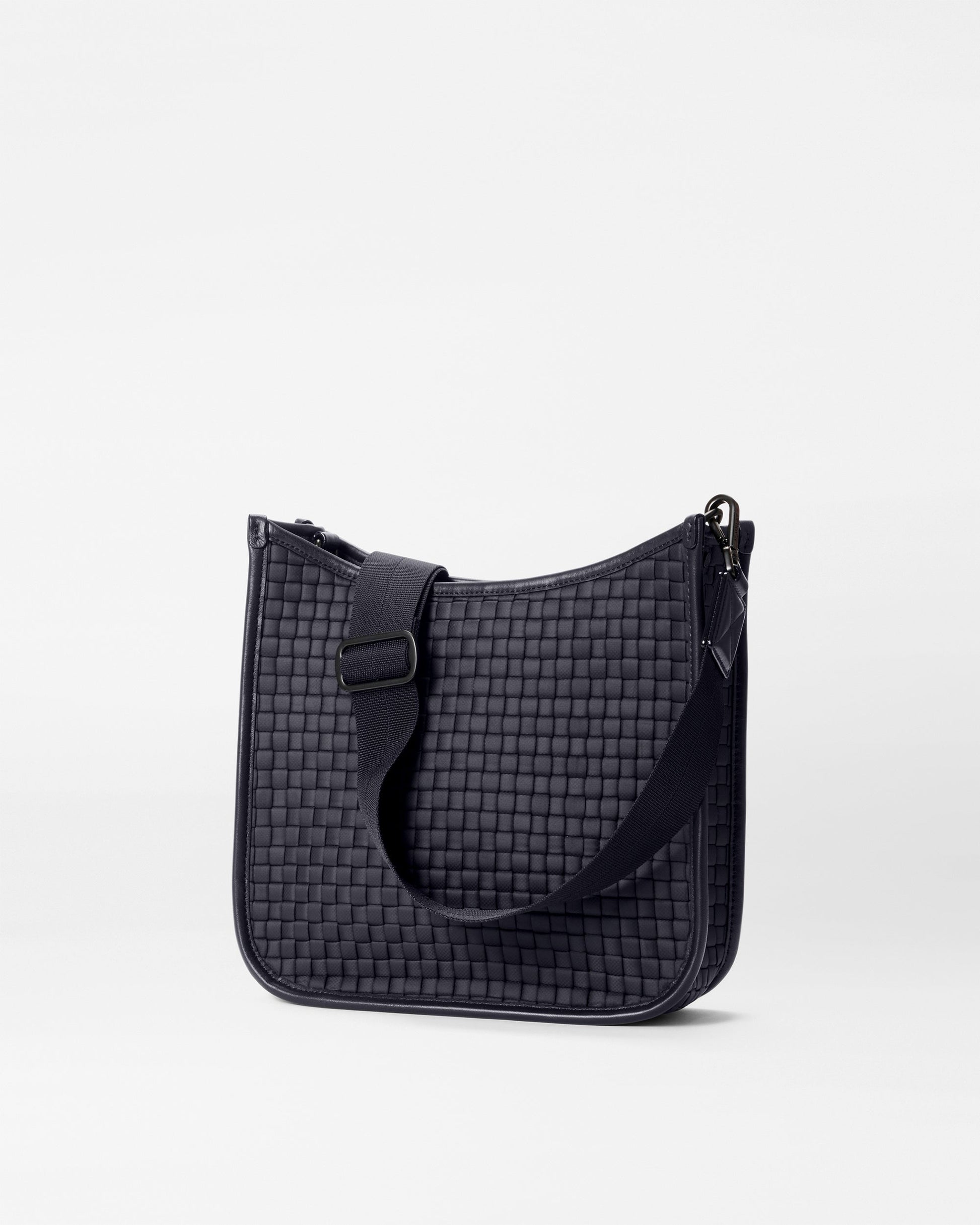 Black Woven Box Crossbody
