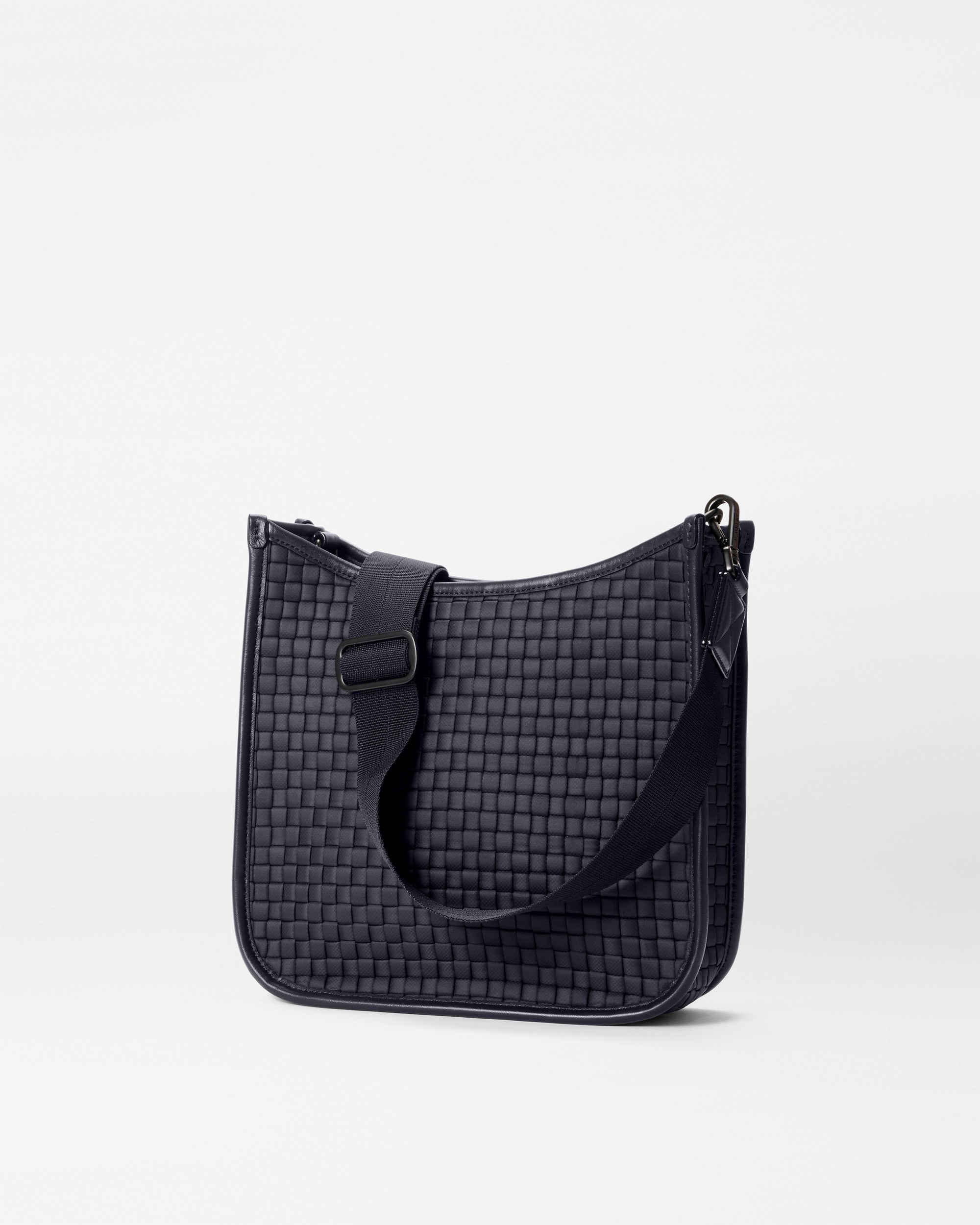 Black Woven Box Crossbody