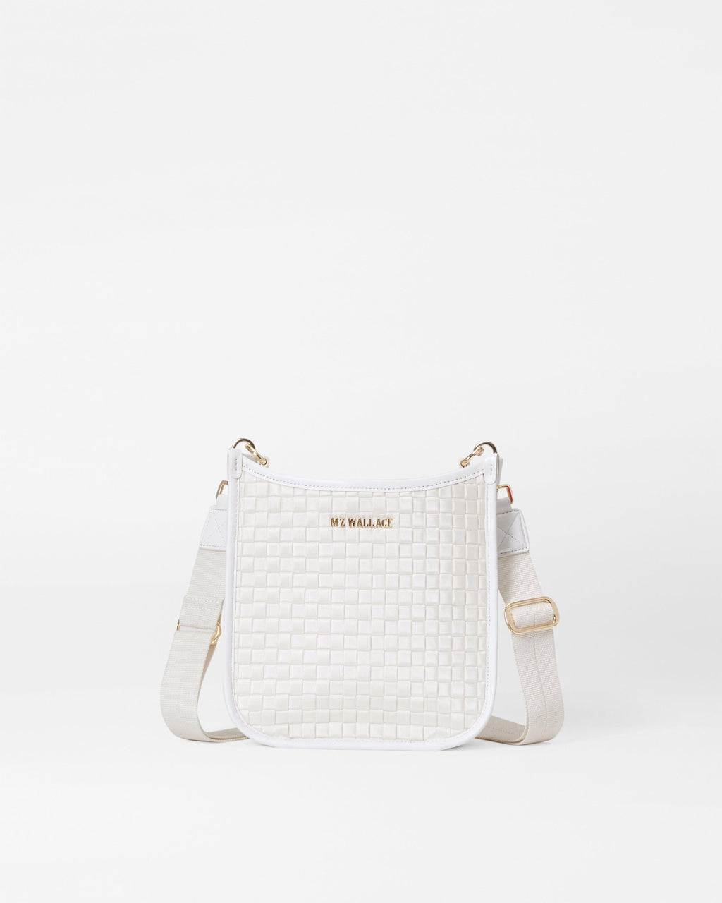 Pearl Metallic Small Woven Box Crossbody