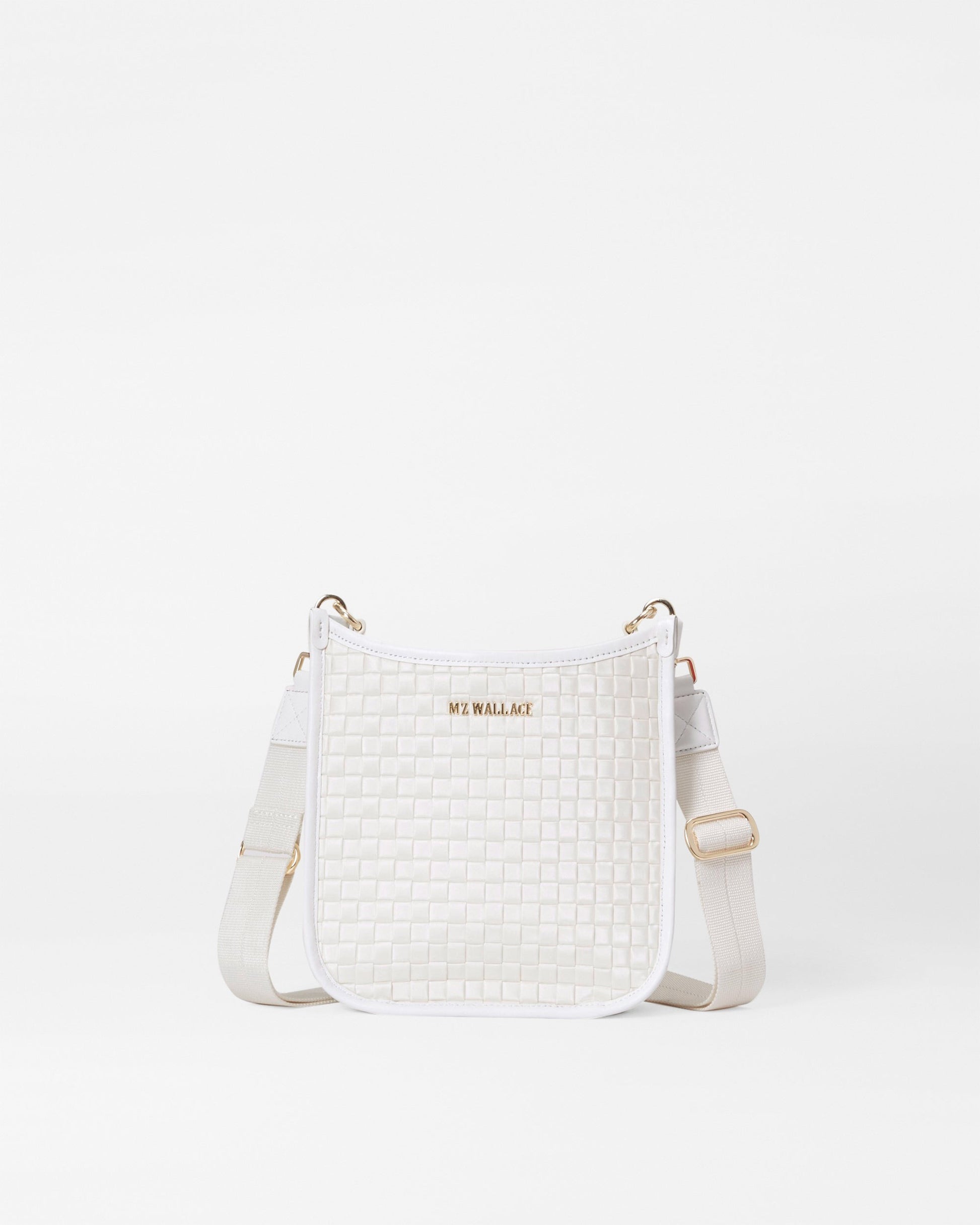 Pearl Metallic Small Woven Box Crossbody