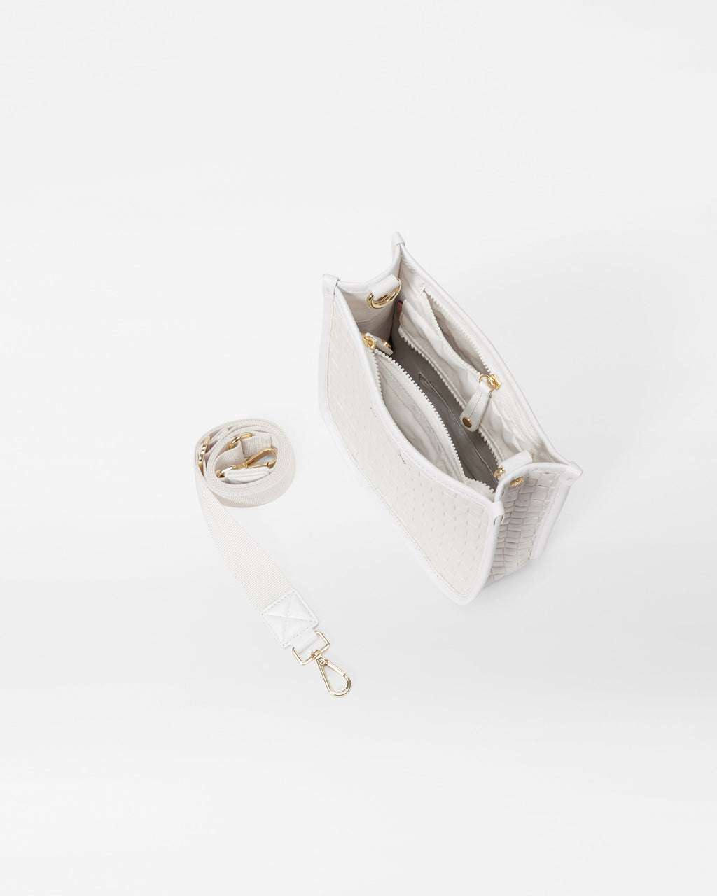 Pearl Metallic Small Woven Box Crossbody