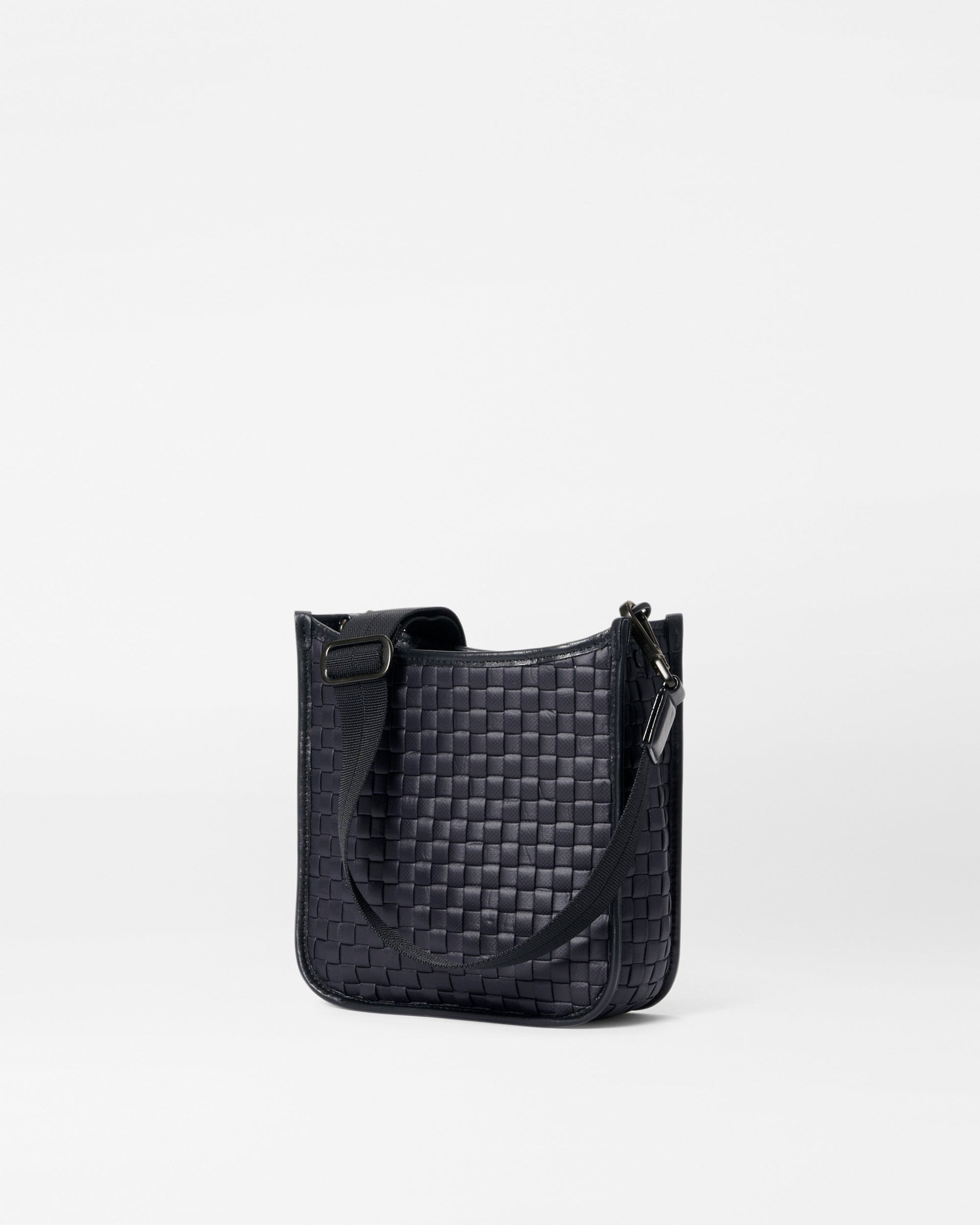 Black Small Woven Box Crossbody