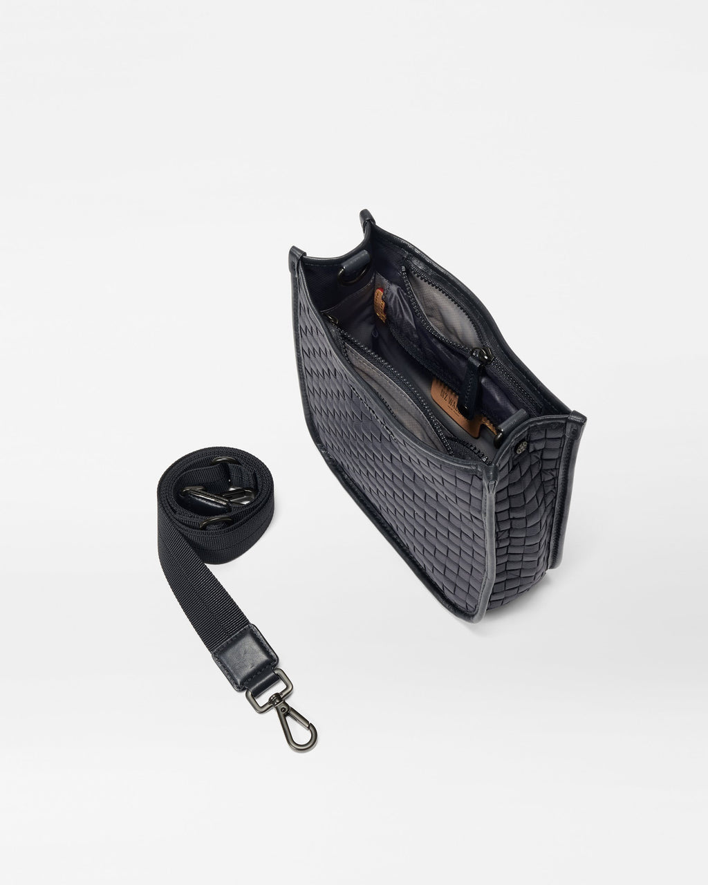 Black Small Woven Box Crossbody