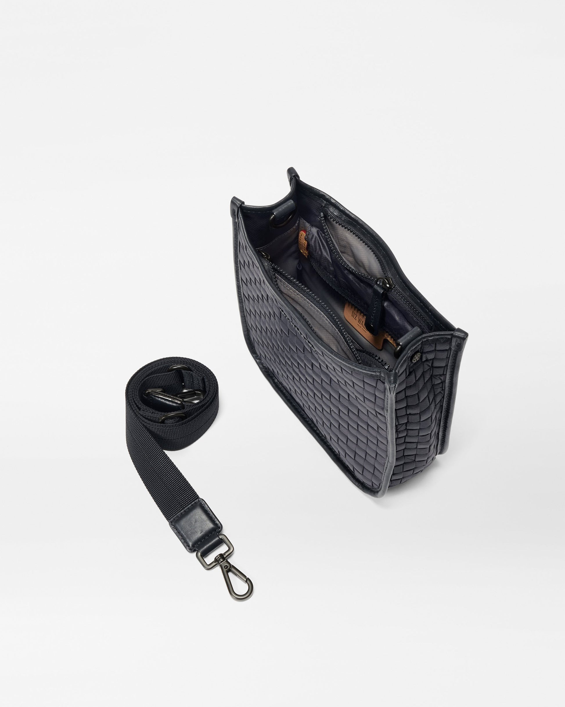 Black Small Woven Box Crossbody