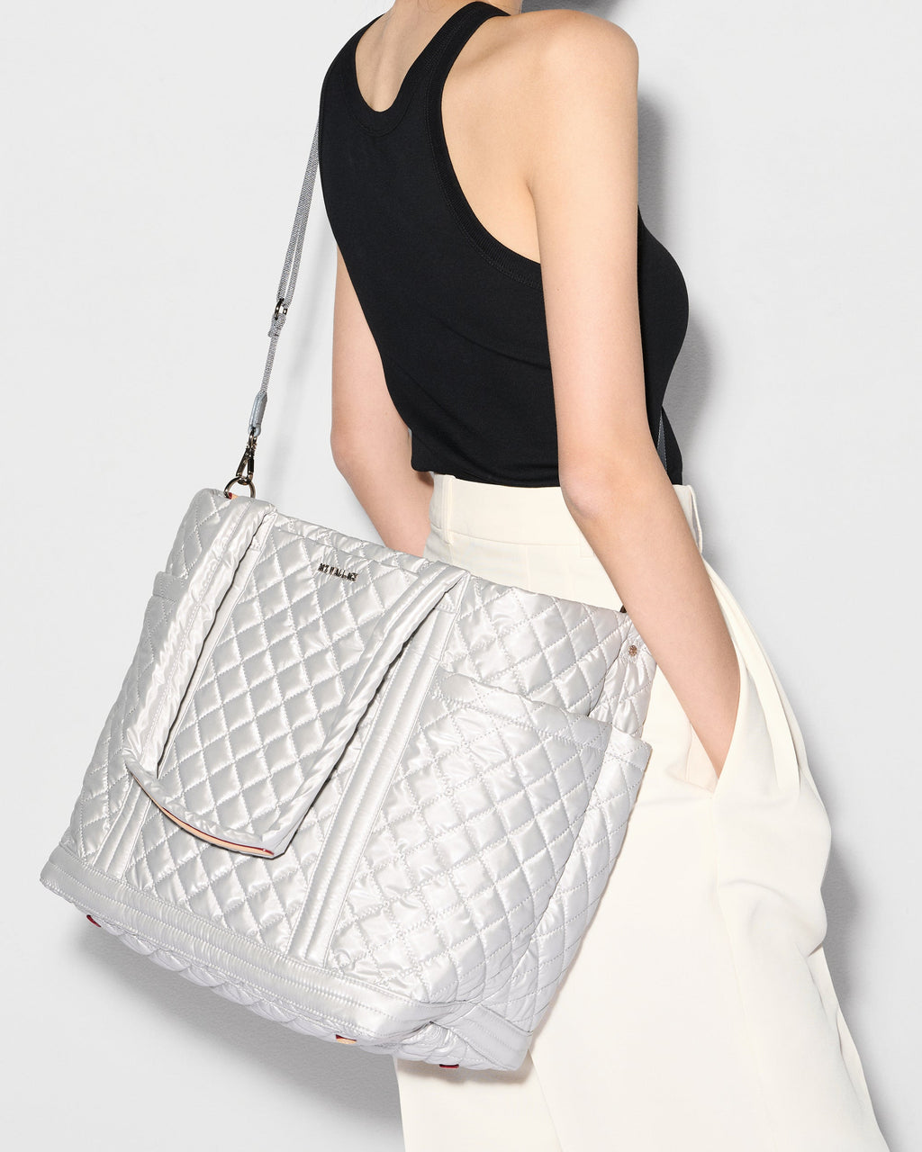 Oyster Metallic Large Empire Tote