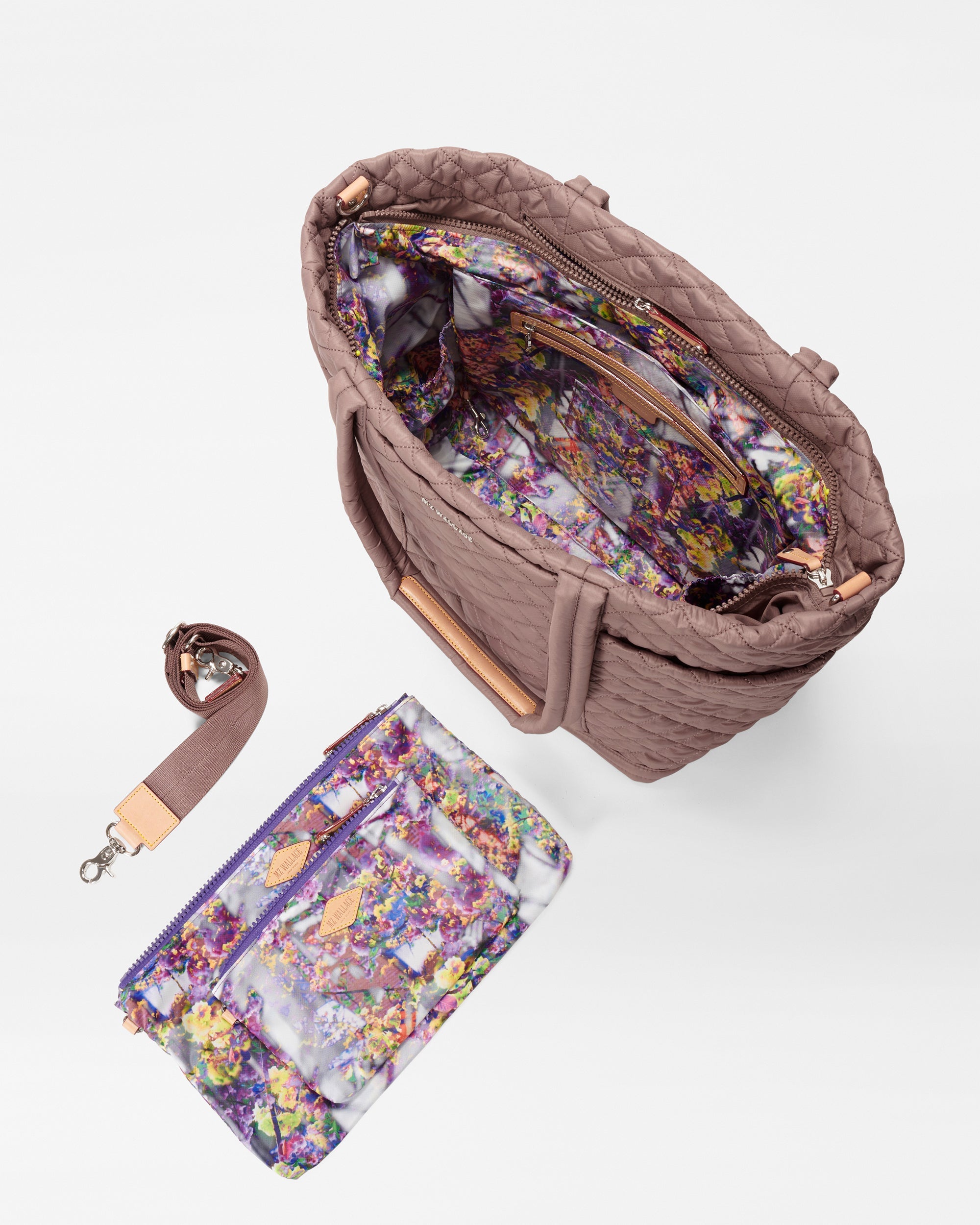 Deluxe Medium Empire Quilted Tote Bag in Mauve | MZ Wallace – MZ