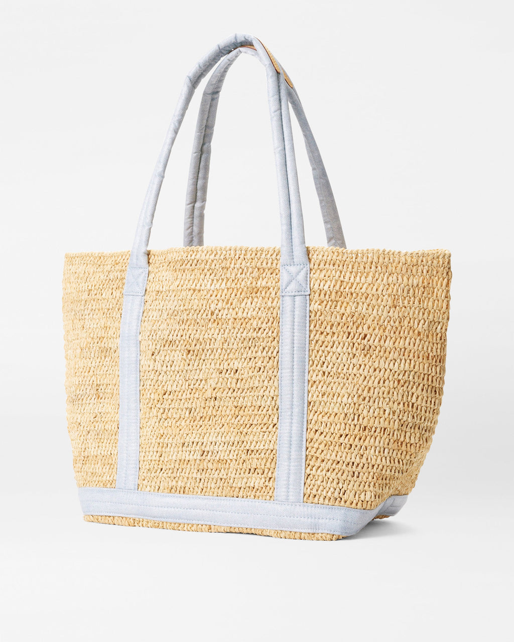 Raffia/Chambray Medium Raffia Tote