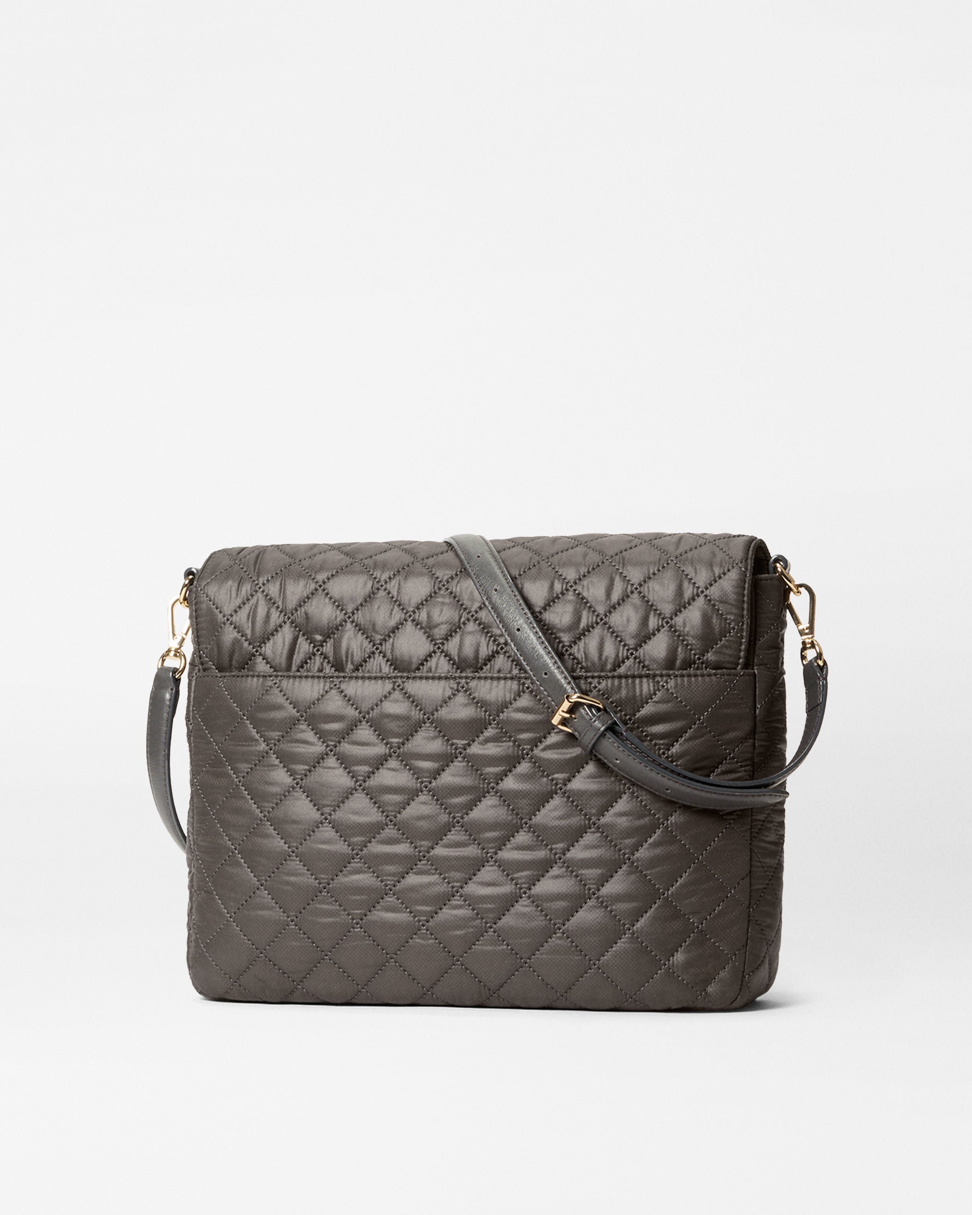 MZ Wallace Magnet Gray Large Crosby Lock Crossbody Bag - Luxury