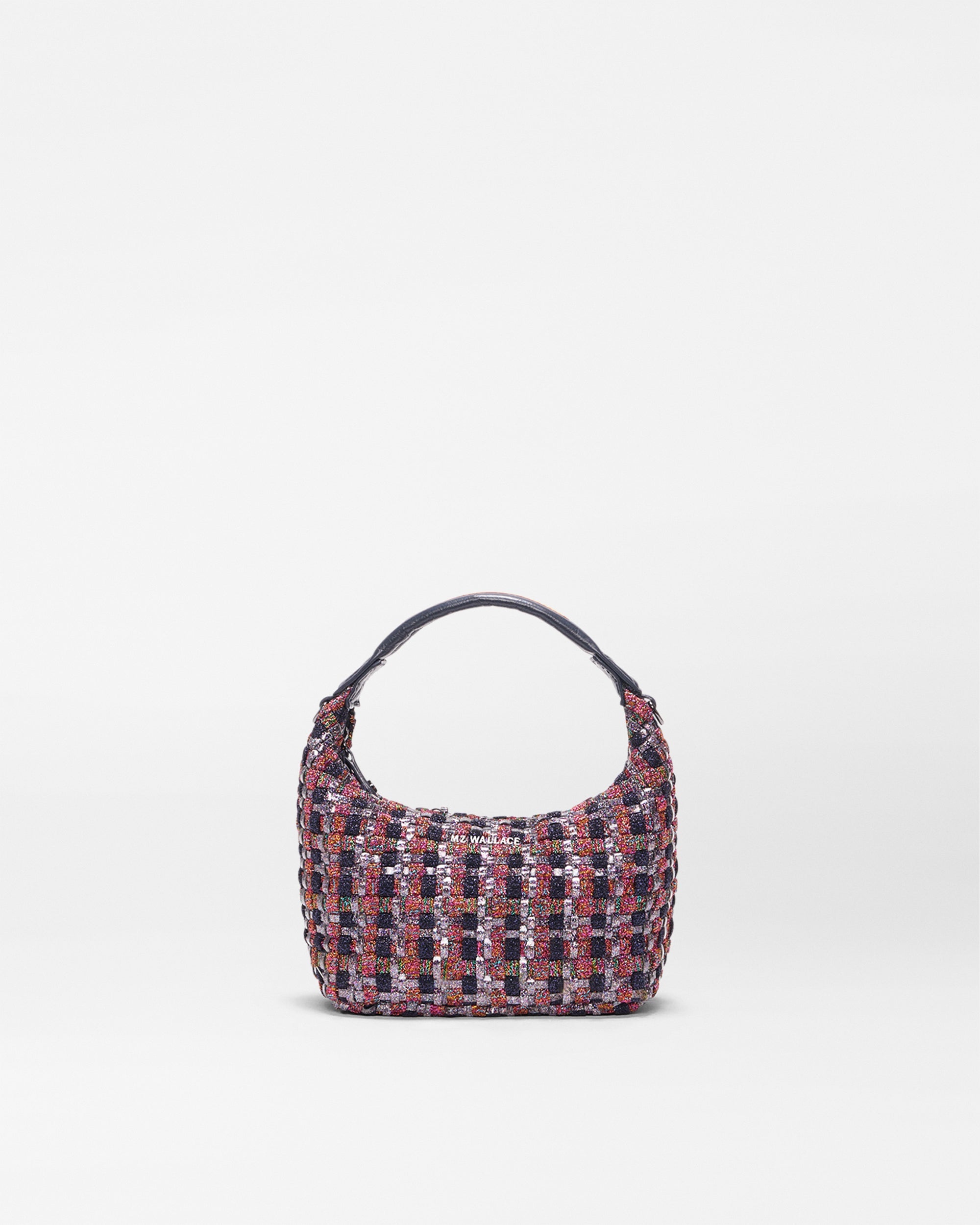 MZ Wallace Multi Woven Shimmer Mini Woven Hobo Handbag | MZ