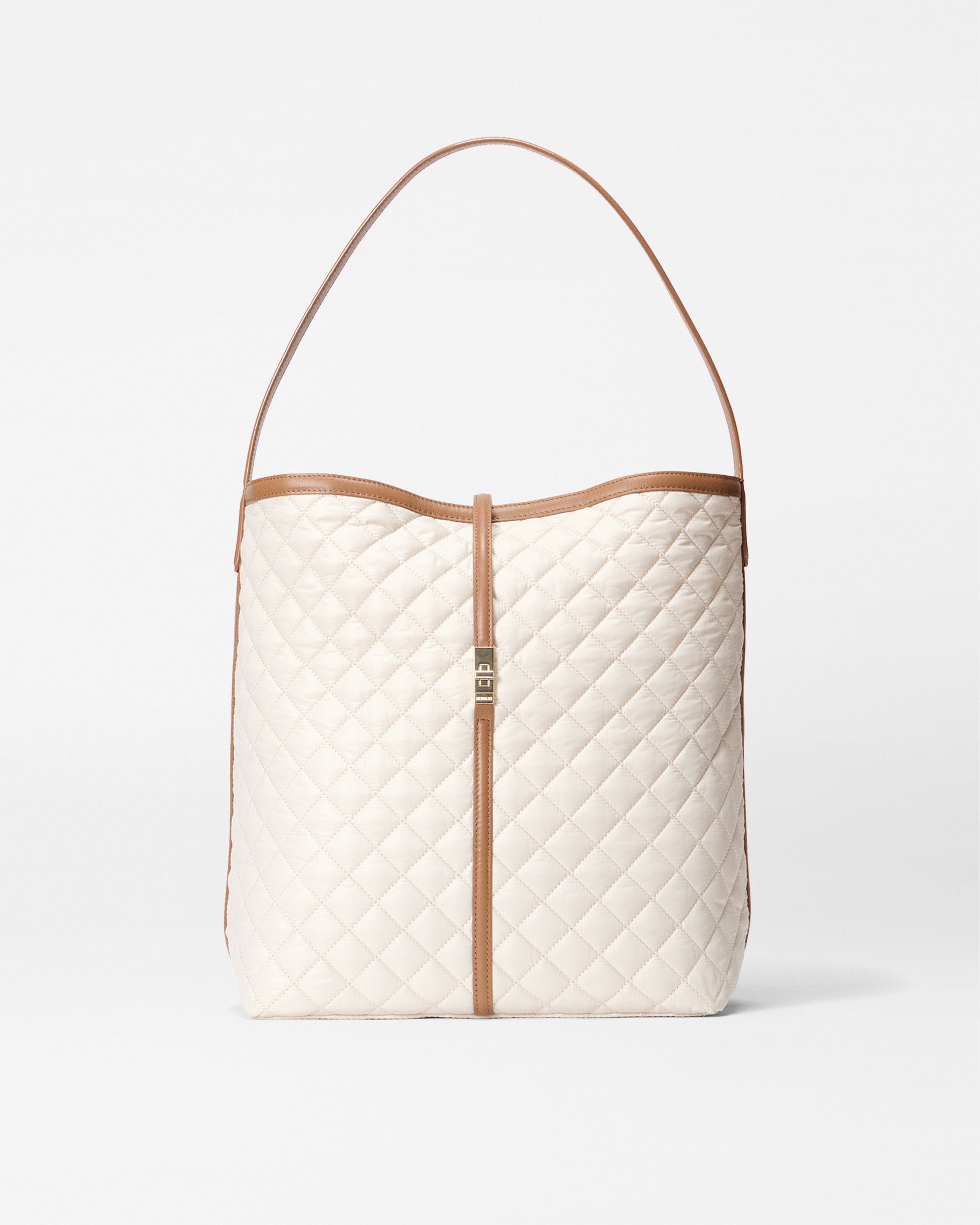 MZ Wallace Sandshell Cream with Brown Large Astor Hobo Handbag