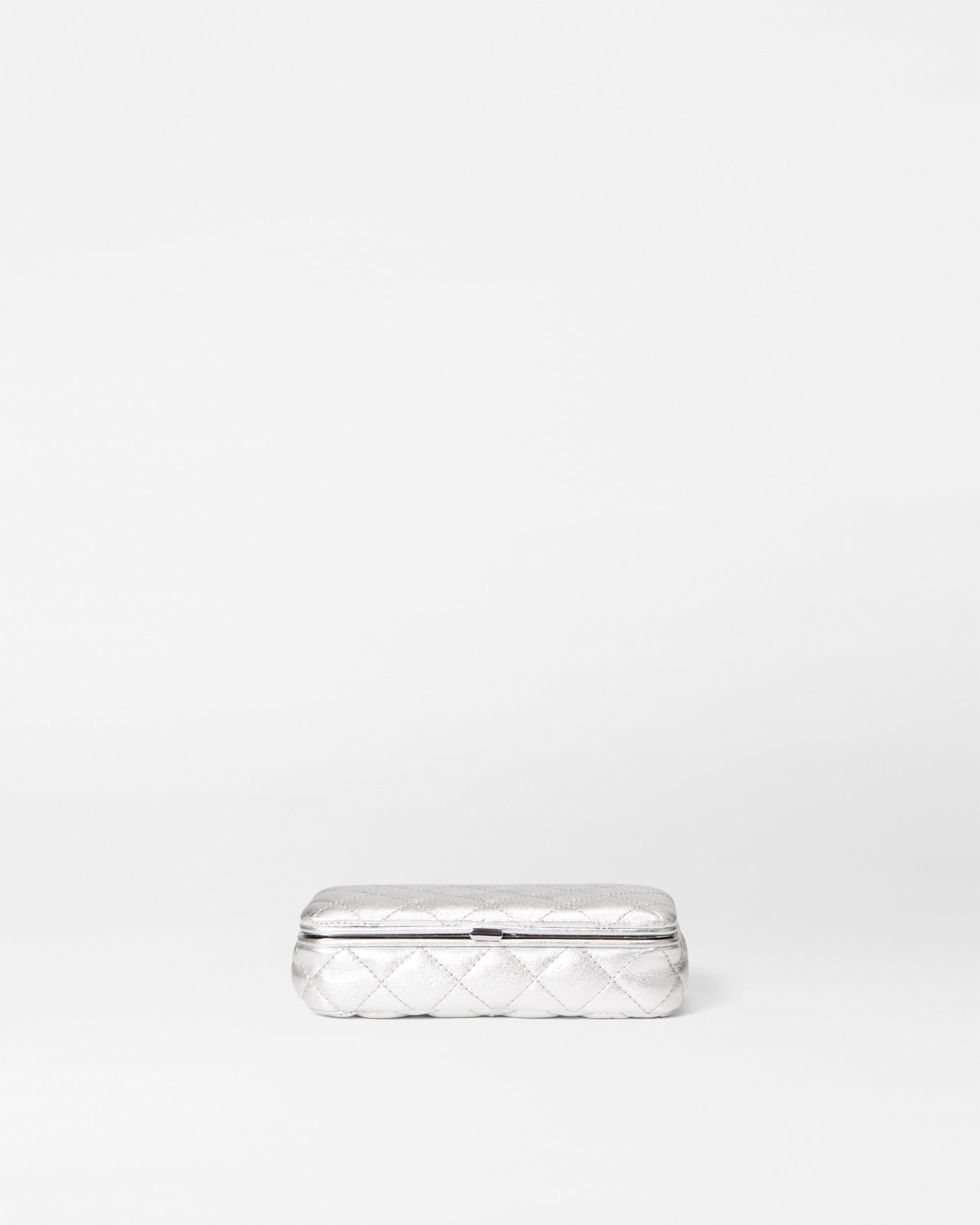 Silver Metallic Leather Medium Retro Frame Case – MZ Wallace