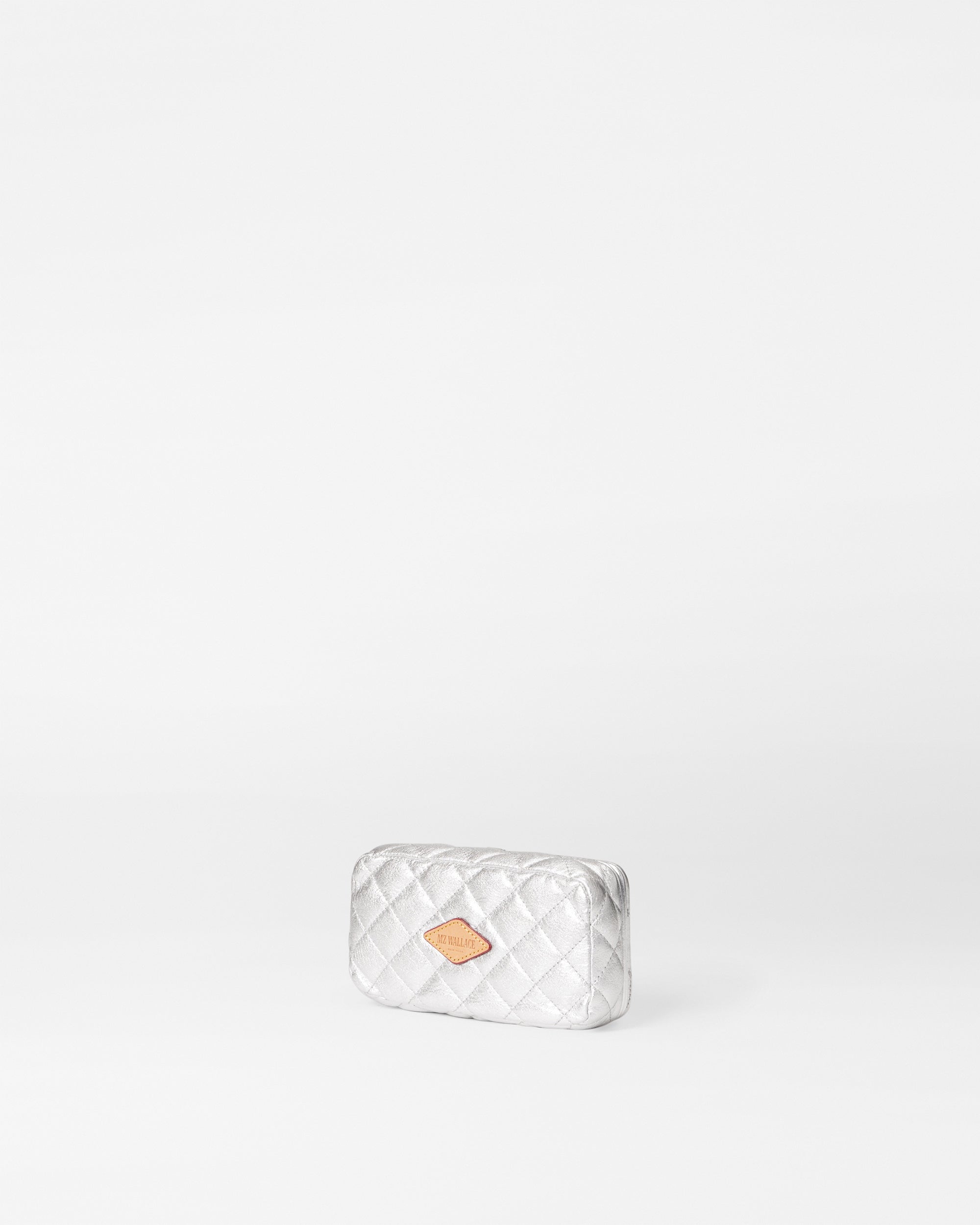 Silver Metallic Leather Medium Retro Frame Case