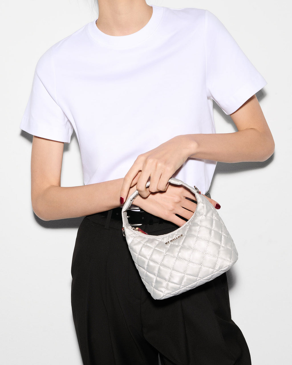 Oyster Metallic Mini Metro Hobo