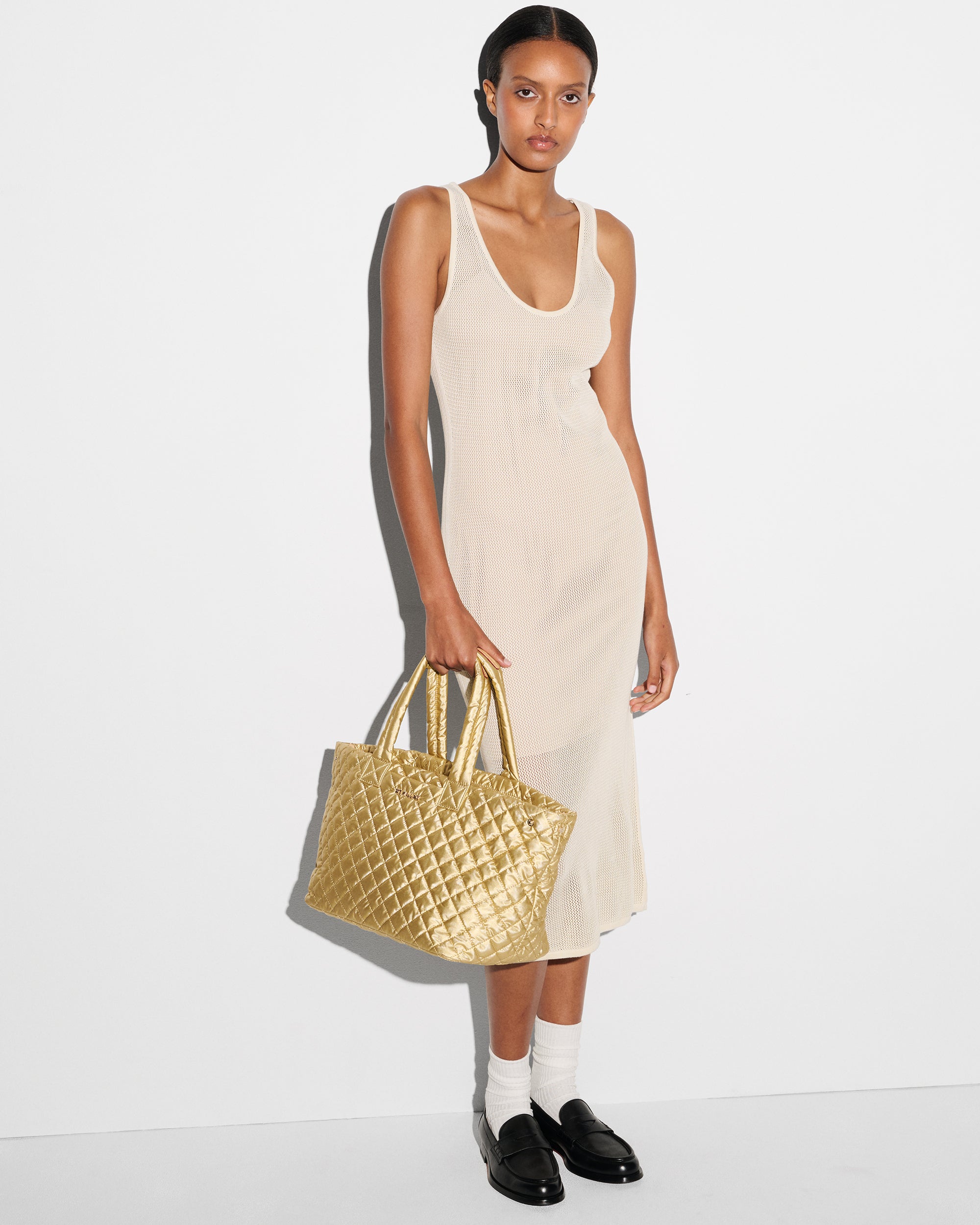 Light Gold Pearl Medium Metro City Tote