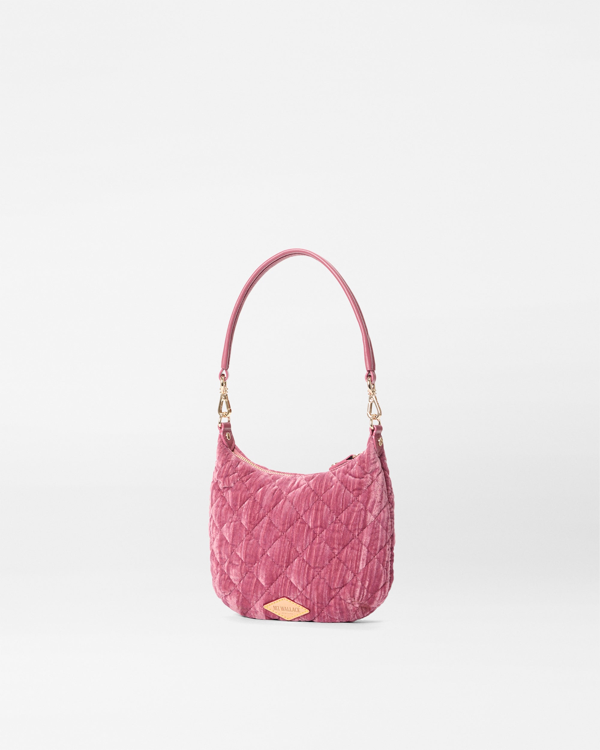 MZ Wallace Petal Pink Velvet Crosby Sienna Mini Handbag | MZ