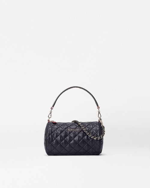Black Crossbody Barrel Bag