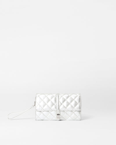 Silver Leather Astor Convertible Crossbody