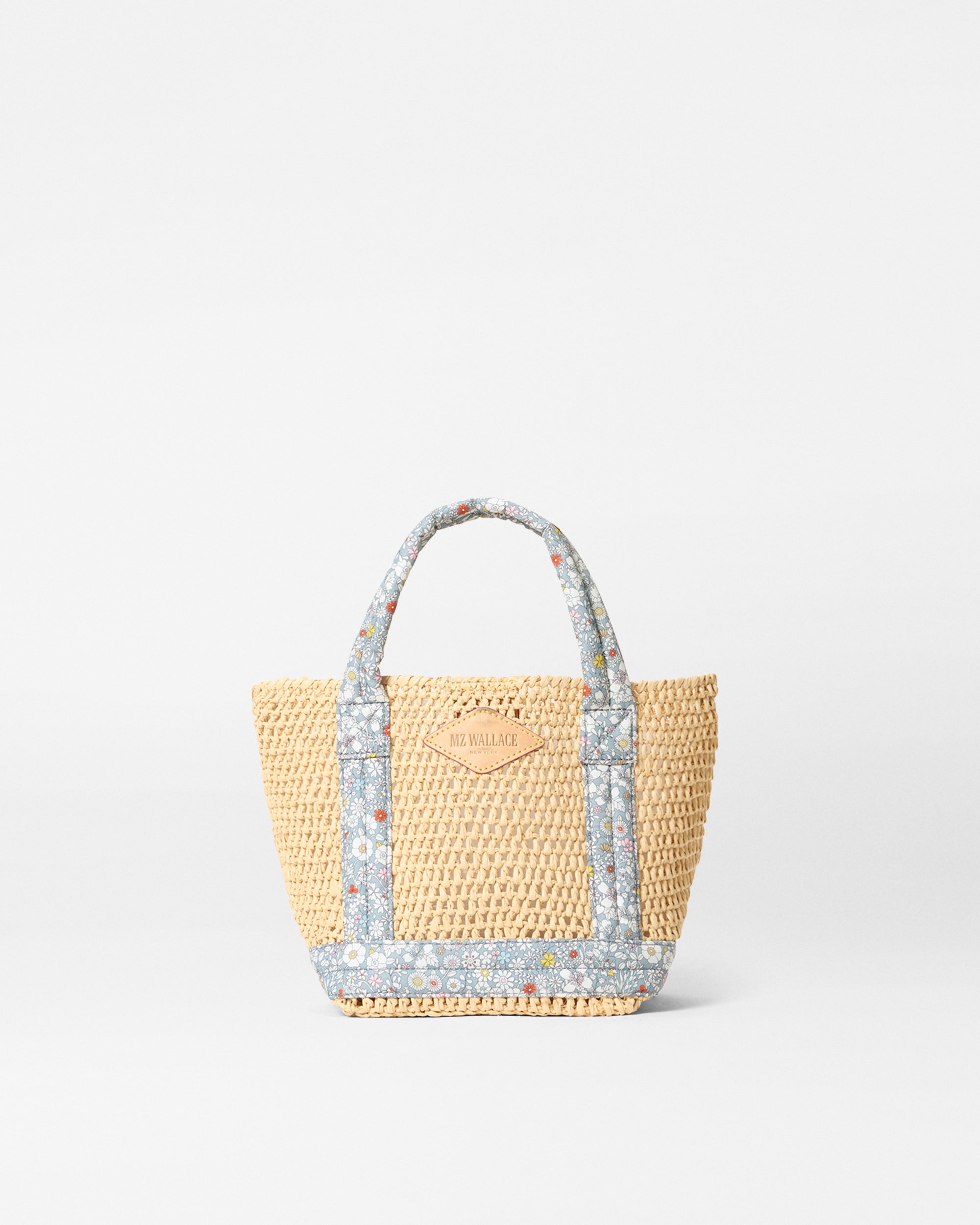 MZ Wallace Crochet/June's Meadow Floral Mini Crochet Tote Bag