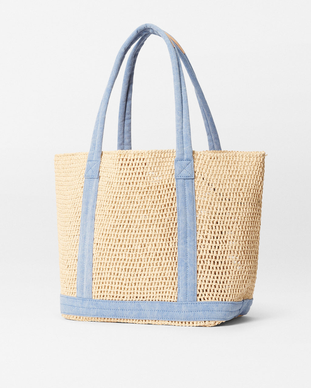 Crochet/Light Denim Medium Crochet Tote