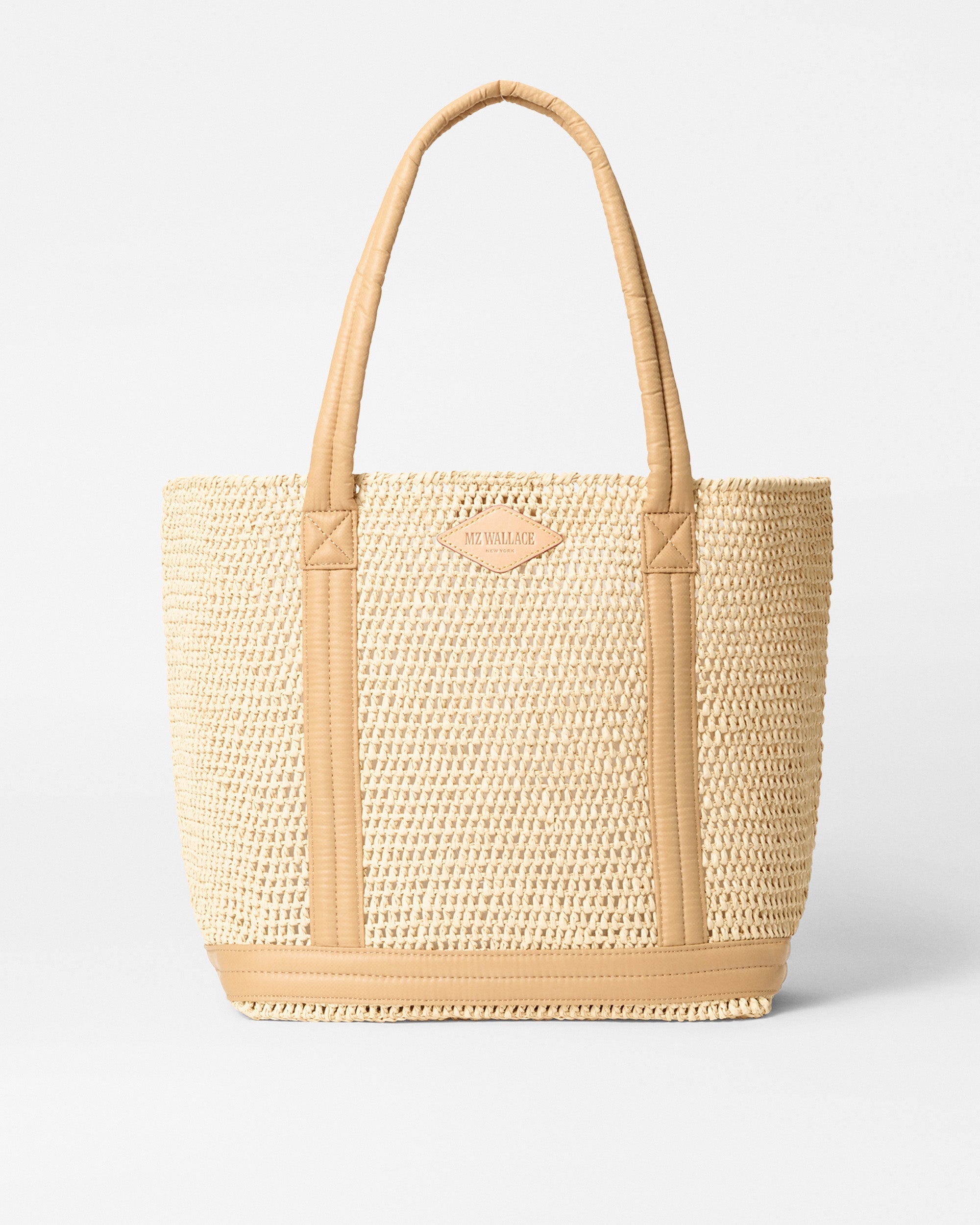 MZ Wallace Crochet Camel Medium Crochet Tote Bag - Luxury Tote