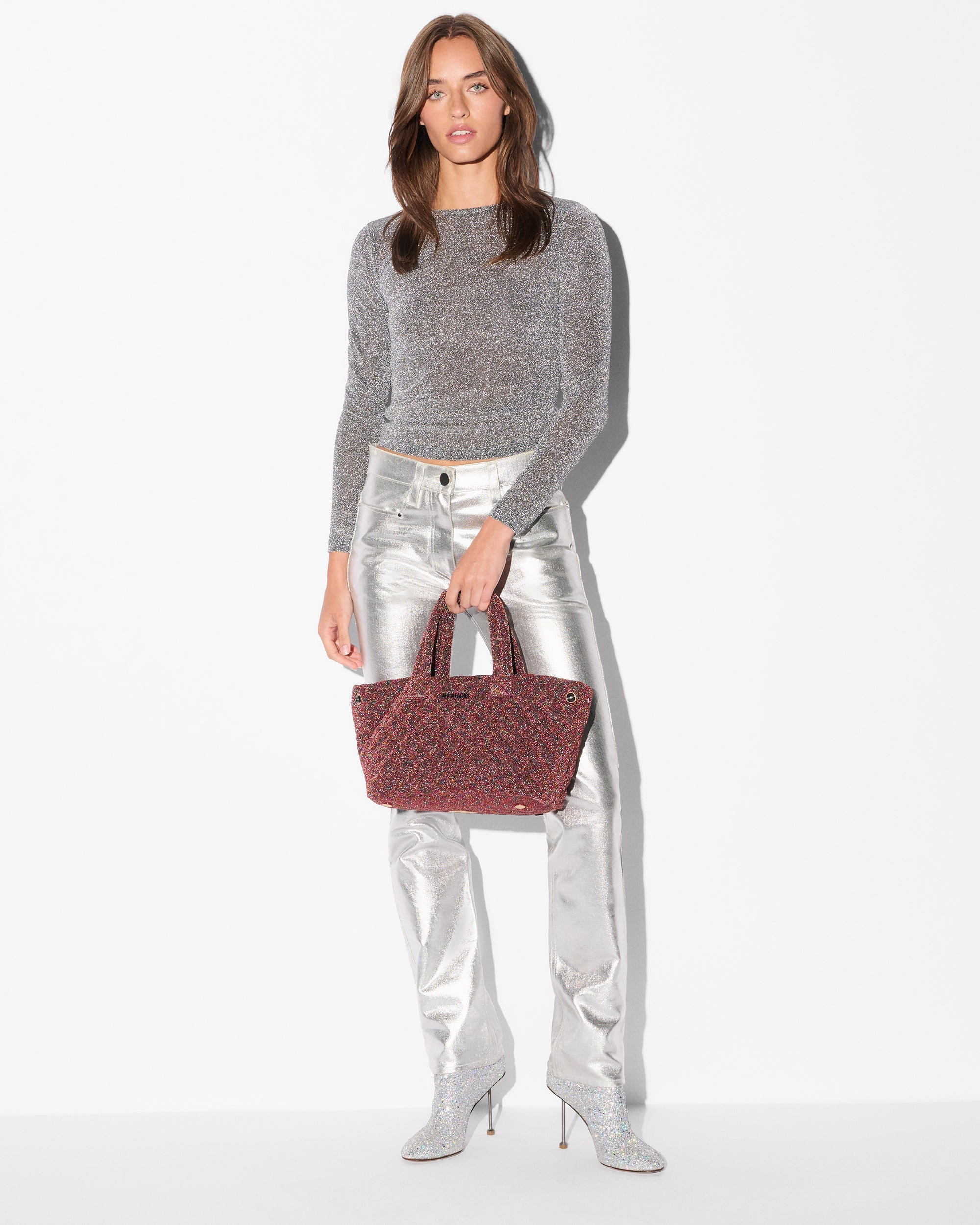 MZ Wallace Fire Opal Shimmer Small Metro City Tote Bag - Luxury