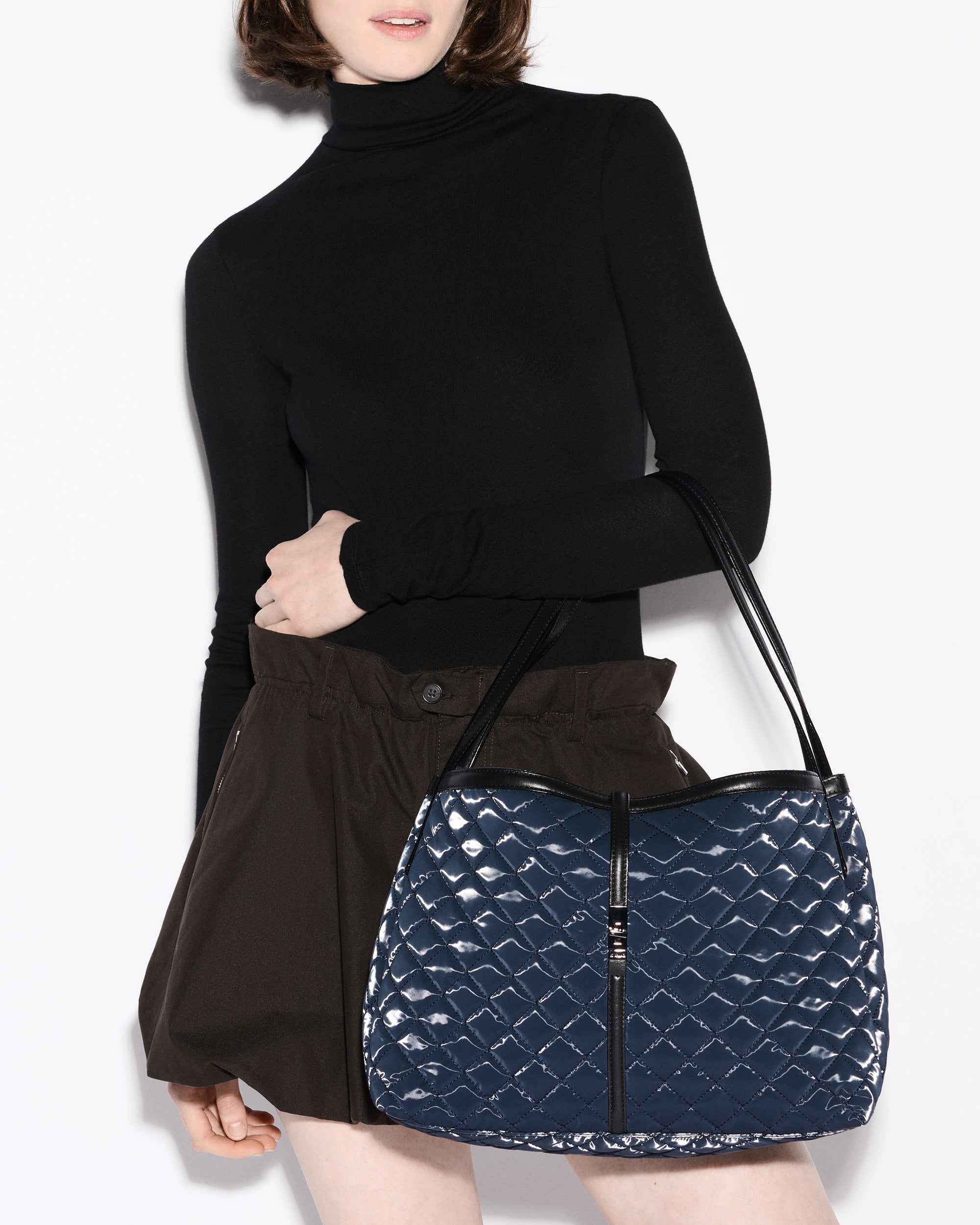 MZ Wallace Ink Blue Liquid Astor East West Tote Bag - Luxury Tote