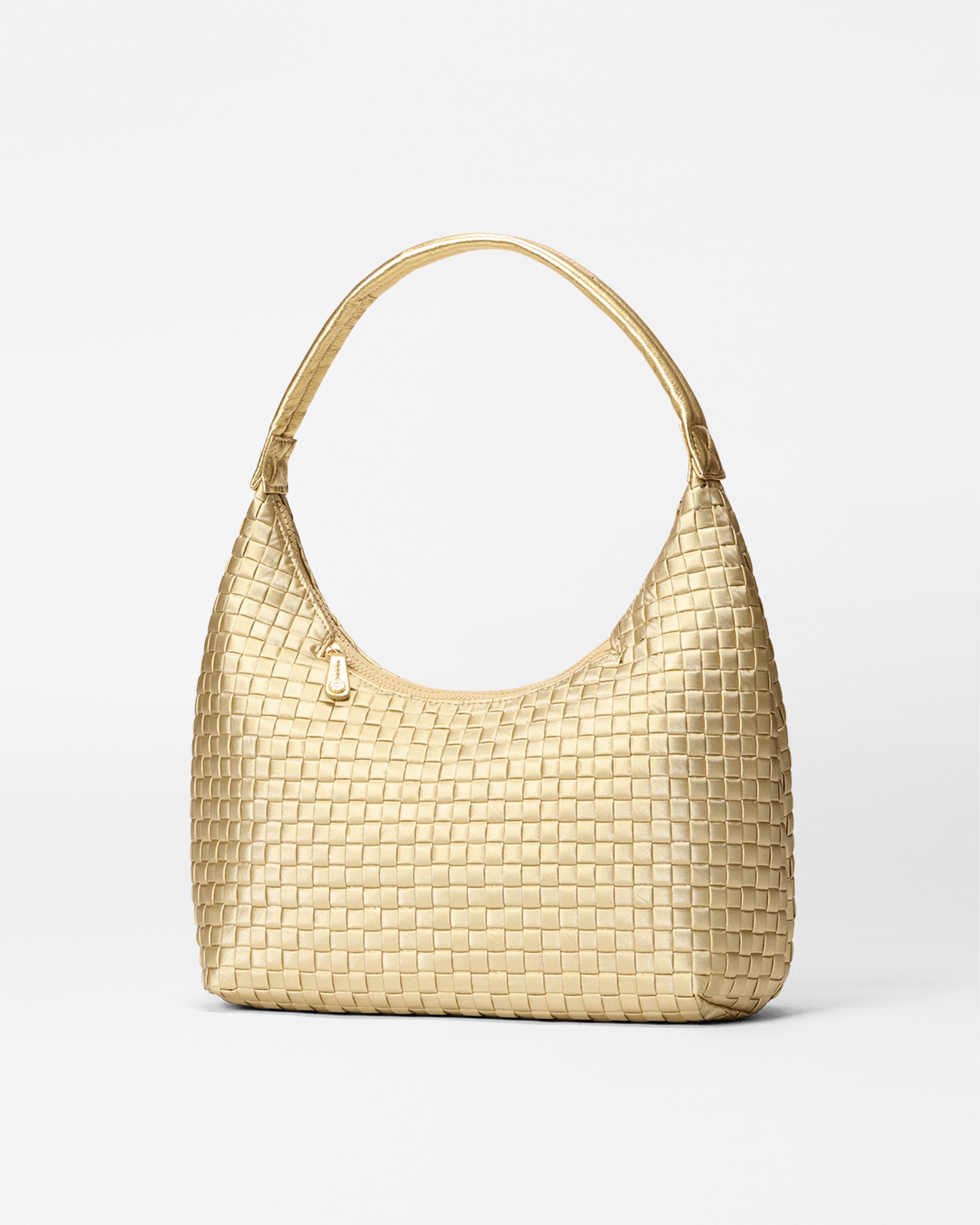 MZ Wallace Light Gold Pearl Medium Woven Shoulder Bag | MZ Wallace
