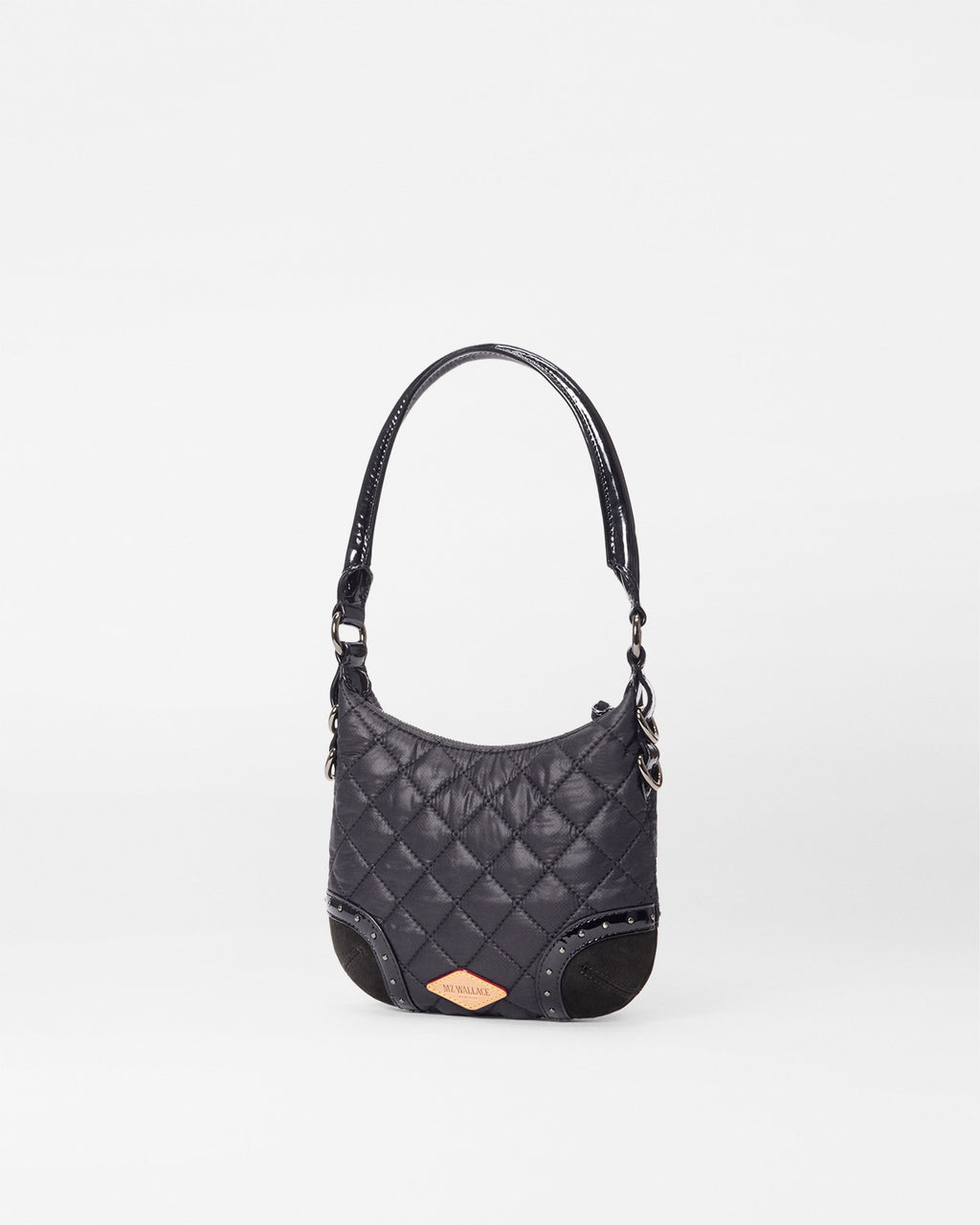 MZ Wallace Black Studded Handbag with logo